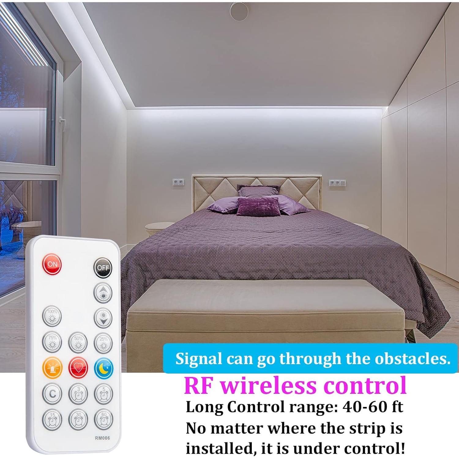 Tira LED 10m WOBANE Blanca Regulable con Control Remoto 600 LEDs