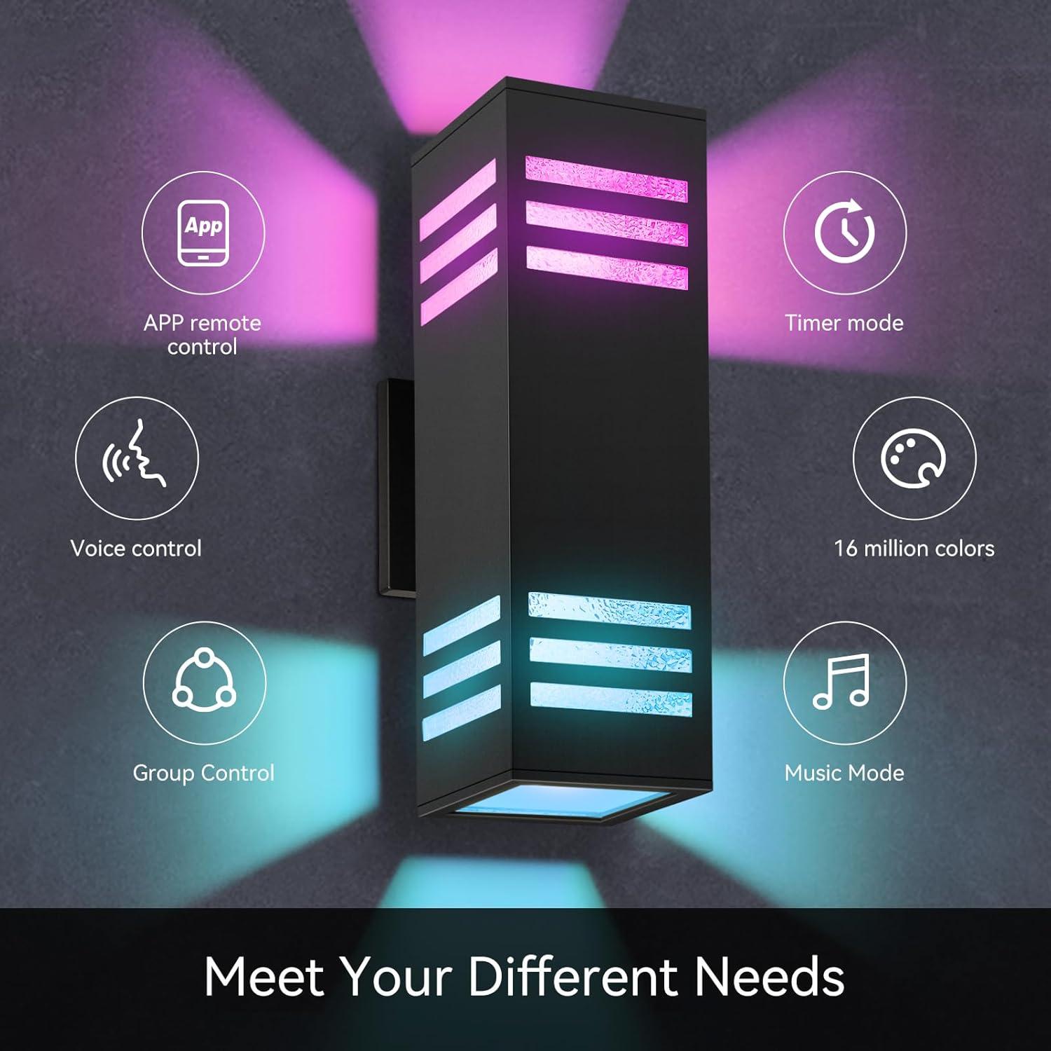 Luces de Pared Exteriores Inteligentes MZLITI 4 Pack RGBWC