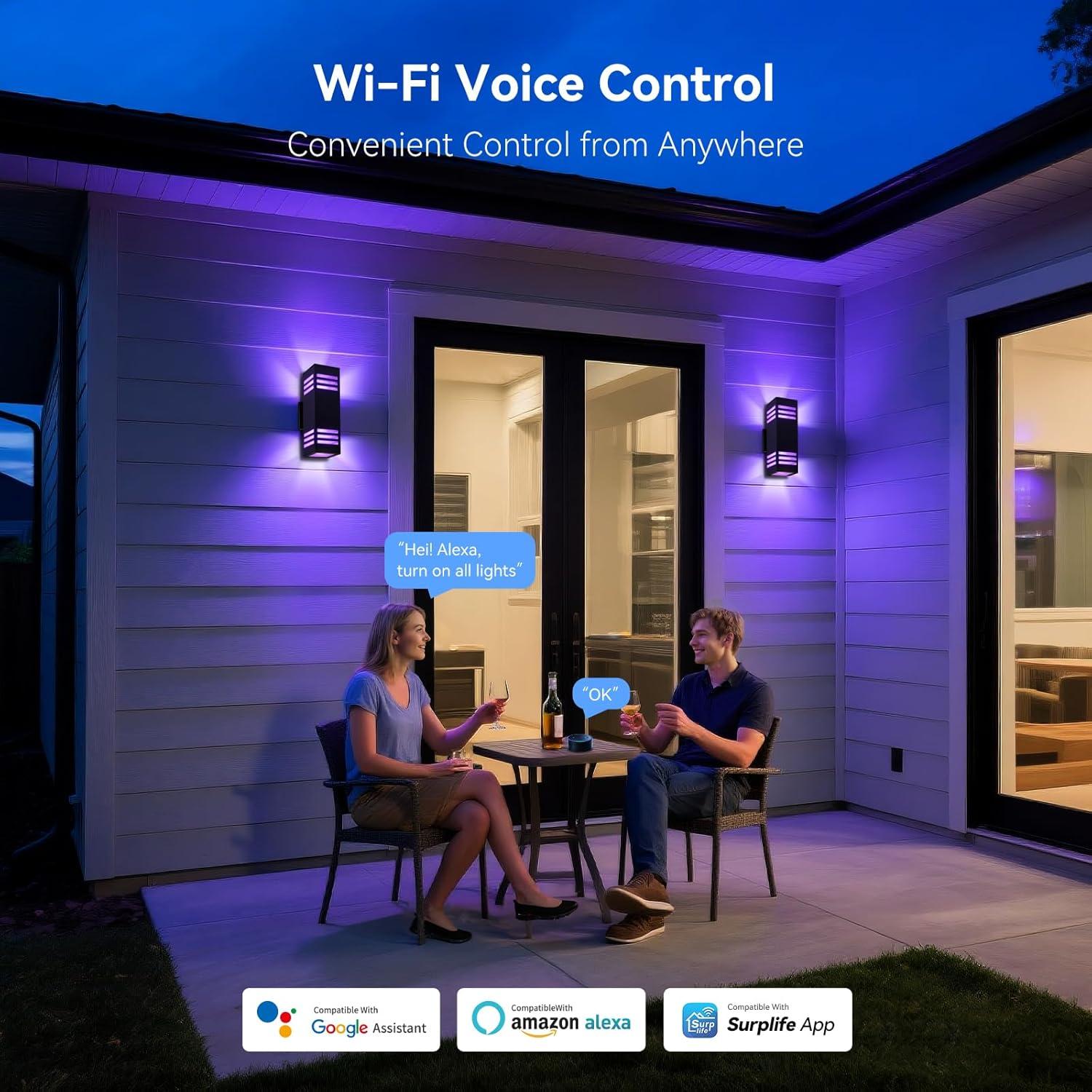 Luces de Pared Exteriores Inteligentes MZLITI 4 Pack RGBWC