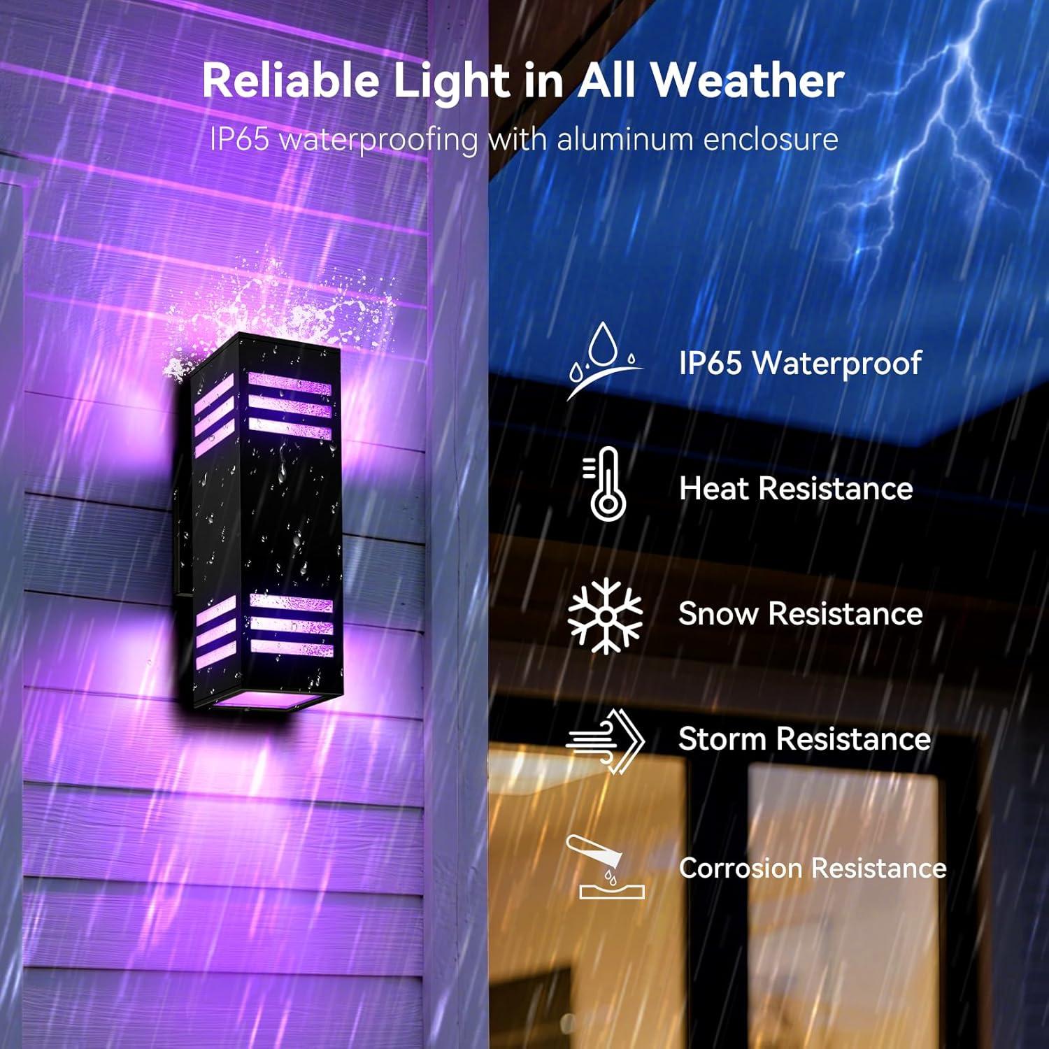 Luces de Pared Exteriores Inteligentes MZLITI 4 Pack RGBWC