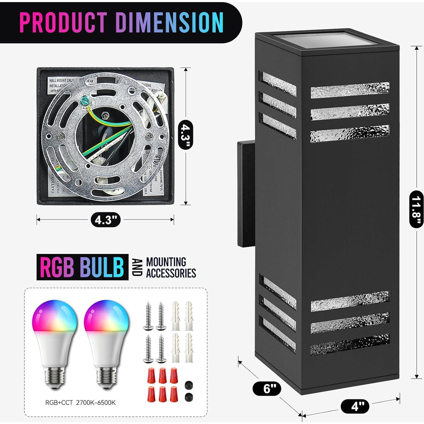 Luces de Pared Exteriores Inteligentes MZLITI 4 Pack RGBWC