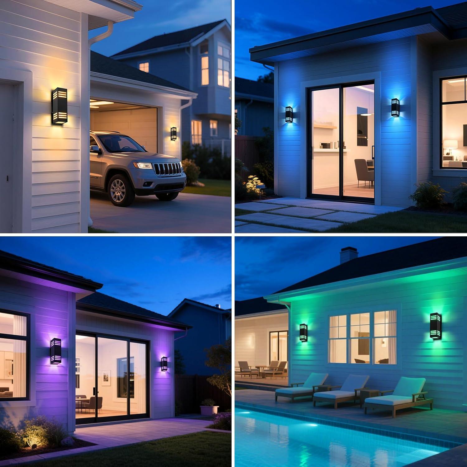 Luces de Pared Exteriores Inteligentes MZLITI 4 Pack RGBWC