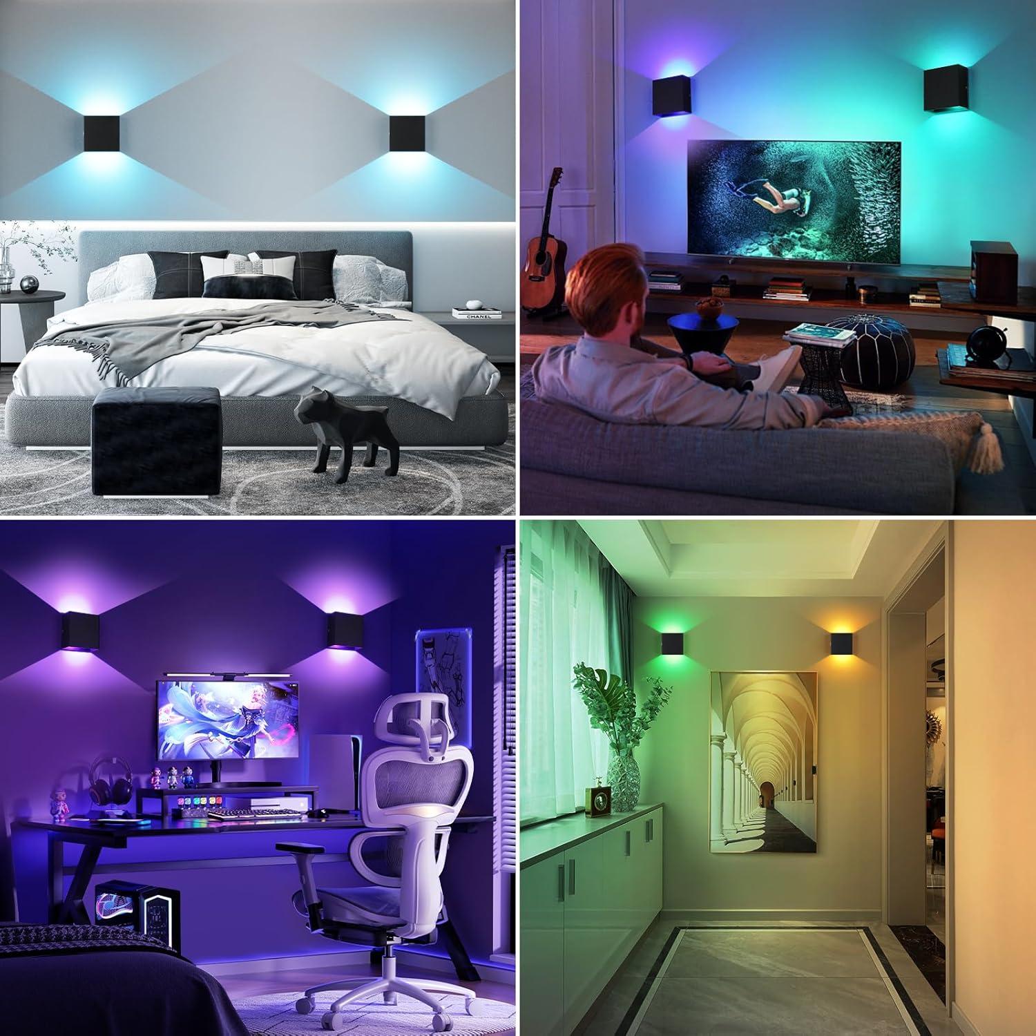 Apliques de Pared LED Recargables Lightess Set de 2 Negro