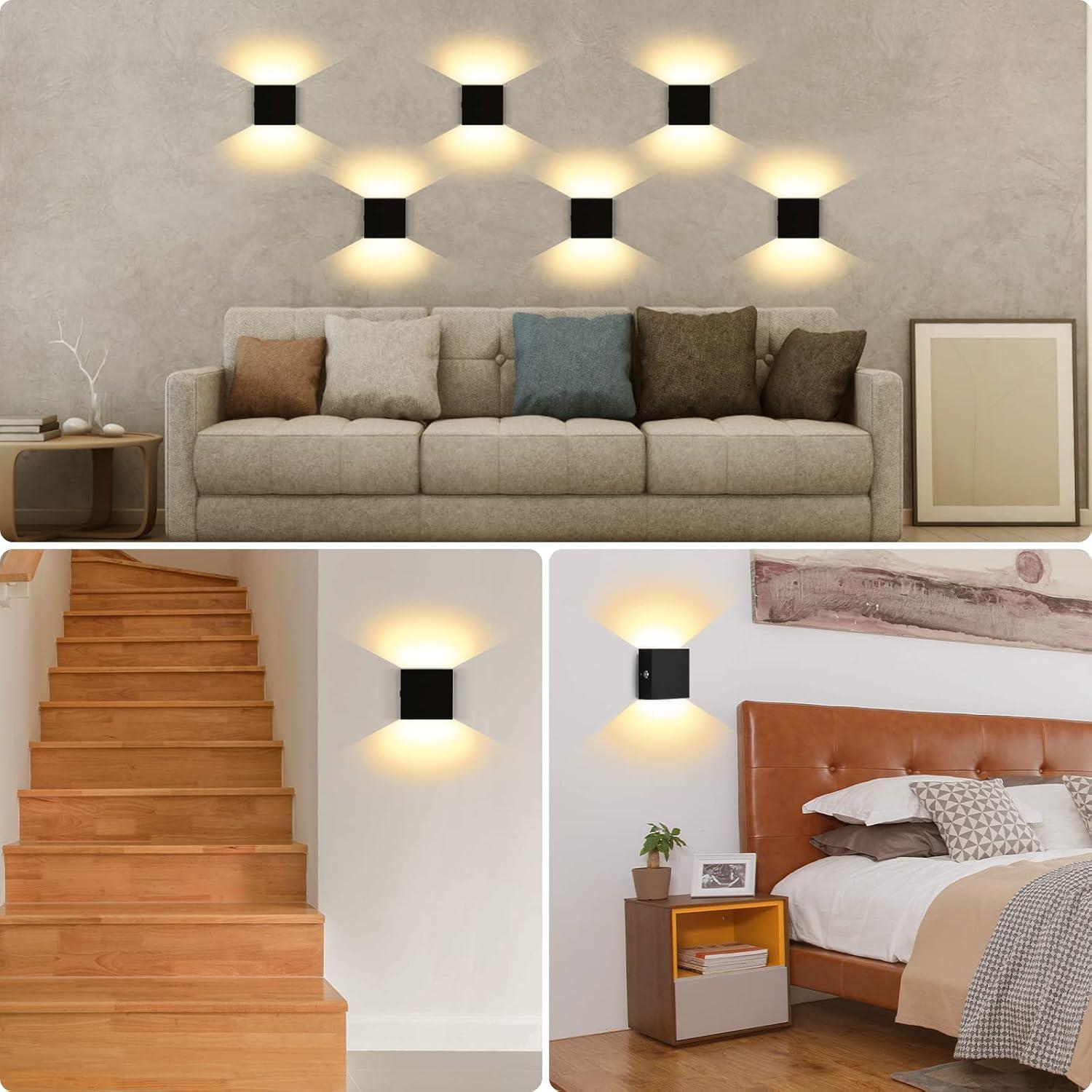 Apliques de Pared LED Recargables Lightess Set de 2 Negro