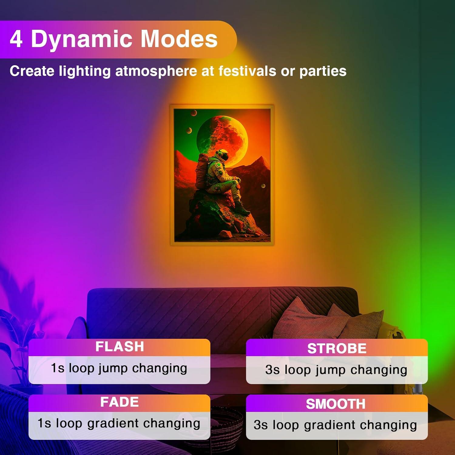 Focos LED RGBW URTOM 2 Paquete Dimmable Control Remoto