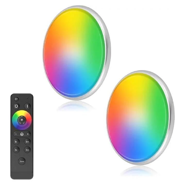 Luces de Techo LED RGB Asooll 12V - Paquete de 2, Regulables