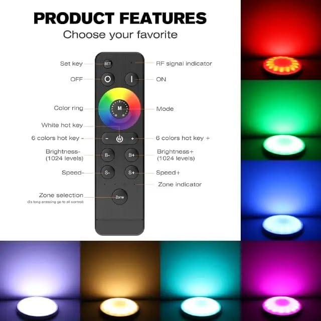 Luces de Techo LED RGB Asooll 12V - Paquete de 2, Regulables