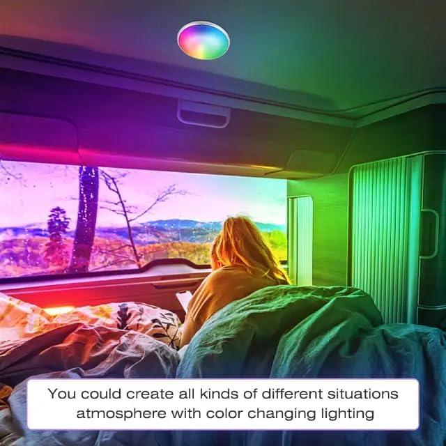 Luces de Techo LED RGB Asooll 12V - Paquete de 2, Regulables