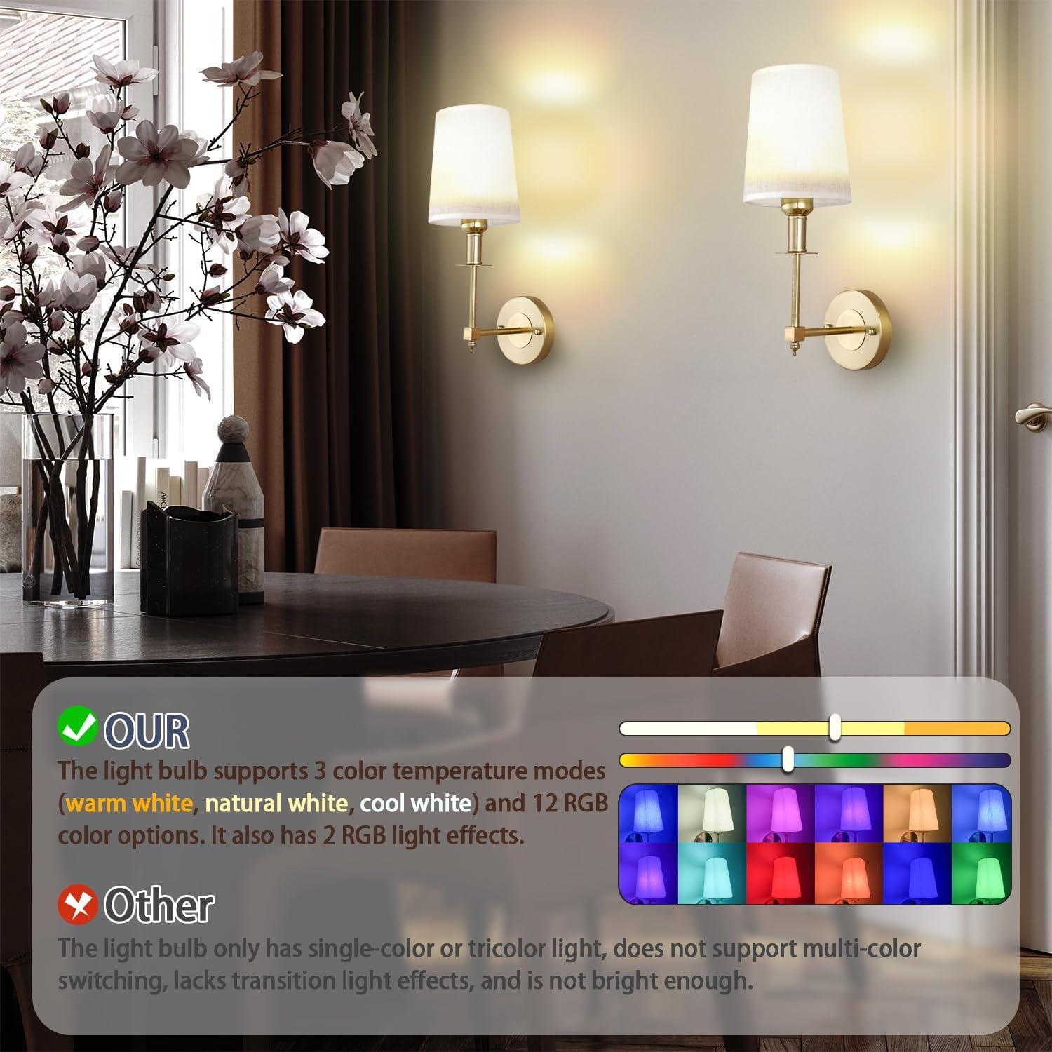 Juego de Apliques de Pared Inalámbricos Dorados L015D