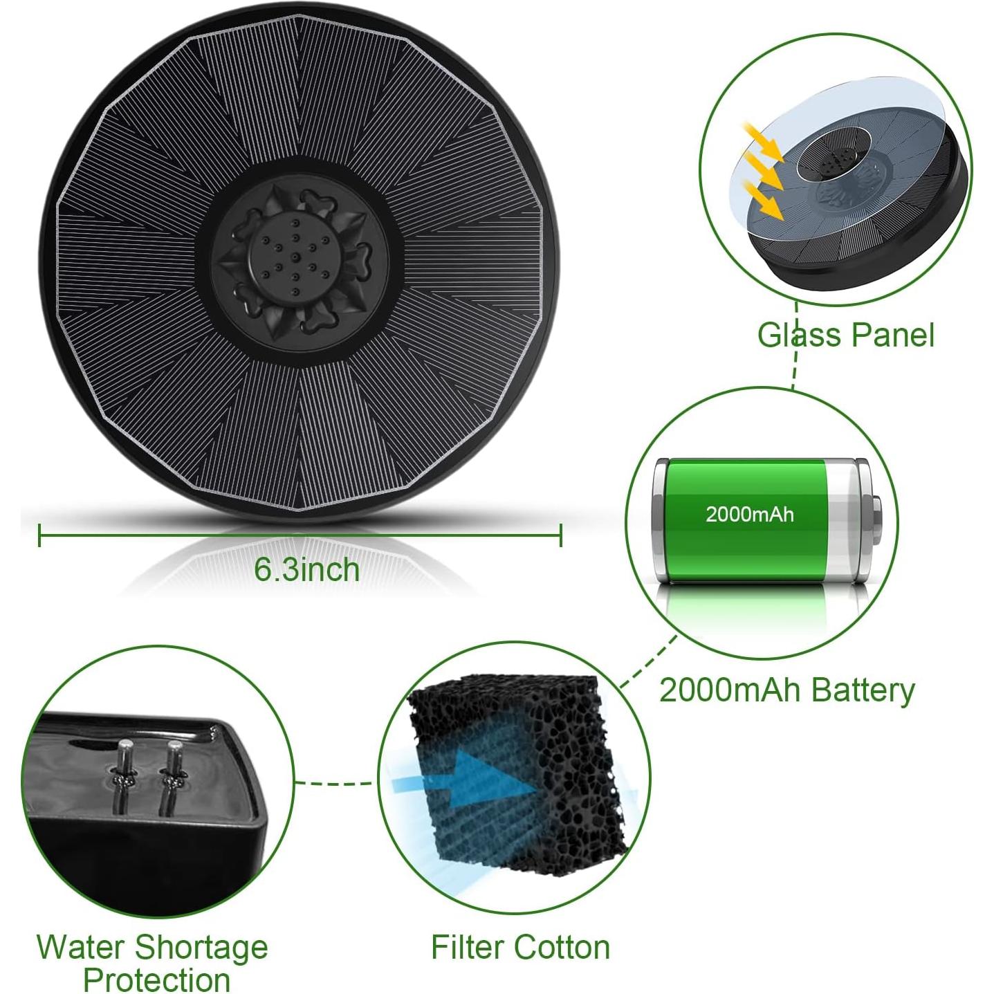 Fuente Solar Yzert 3.5W con Batería 2000mAh para Jardín