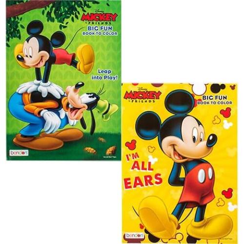 Disney Mickey Mouse & Friends Coloring Book Bundle - 2 Coloring Books 24 Crayola Crayons