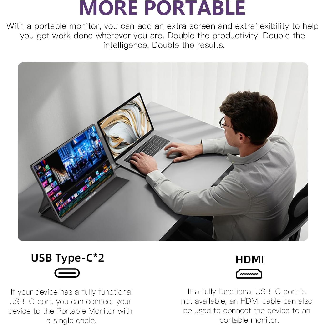 Monitor Portátil 16" Gogtesi 2.5K QHD 120Hz HDR 400nits