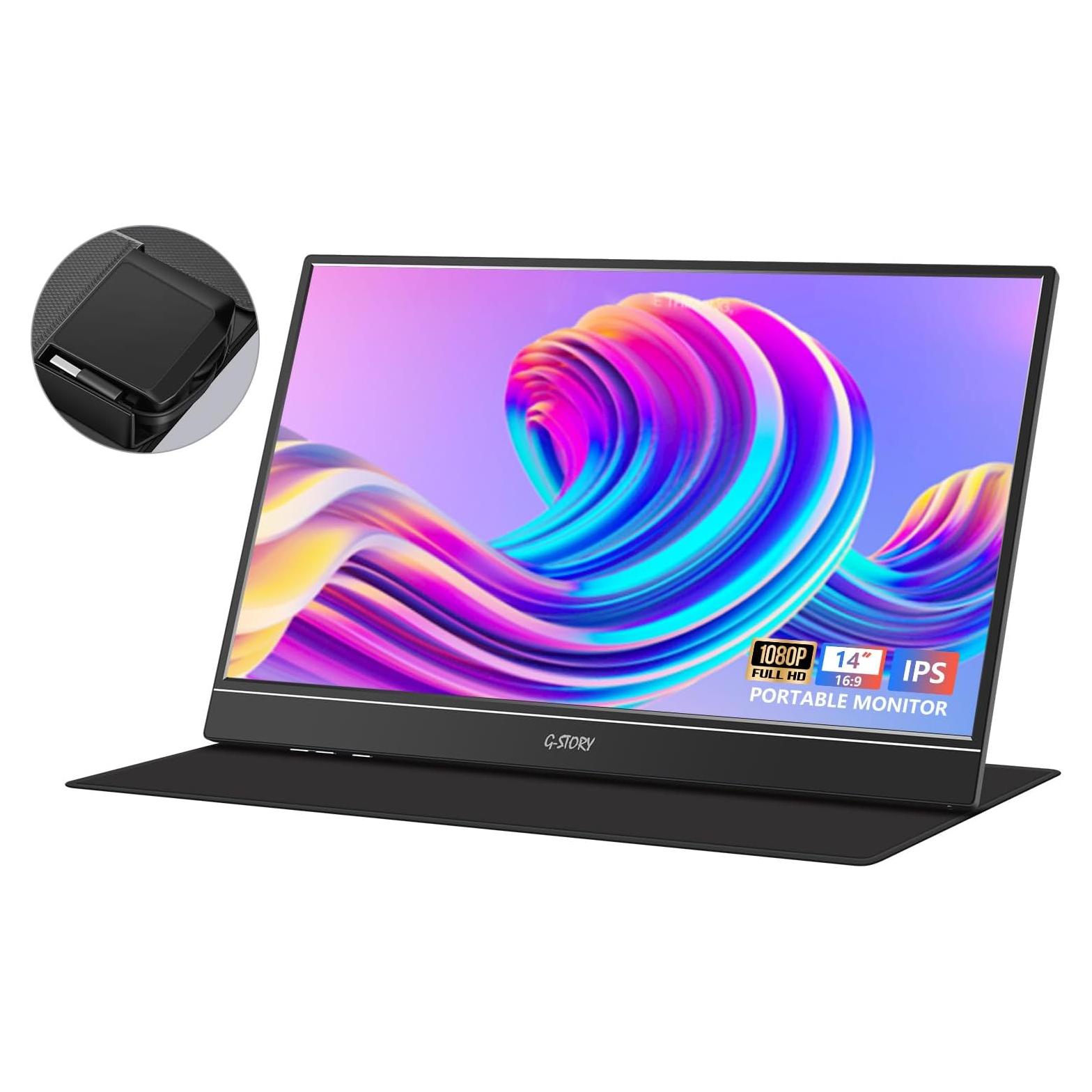 Monitor Portátil G-STORY 14" FHD 1080P IPS USB-C para Laptop