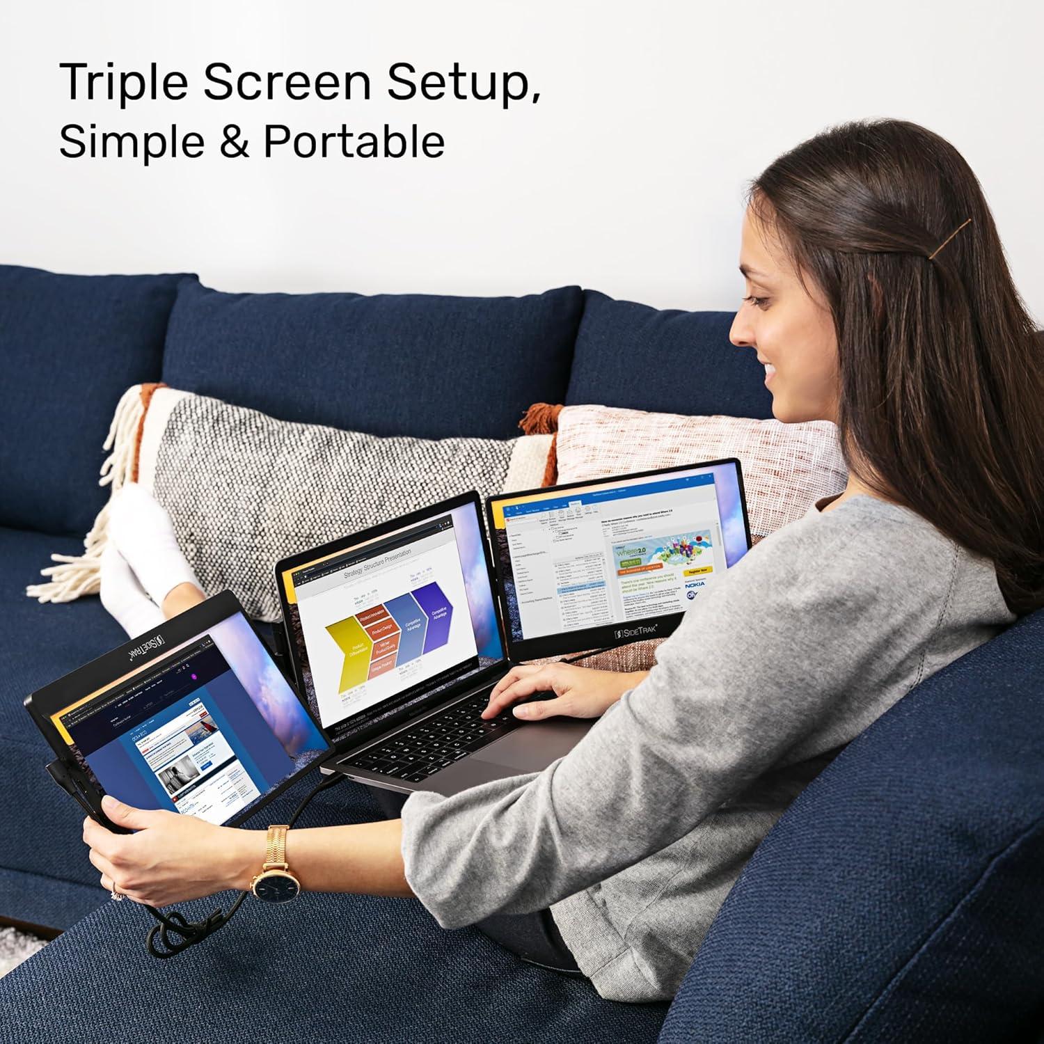 Monitor Portátil Triple 12.5" Swivel SideTrak - FHD, USB-C, HDMI