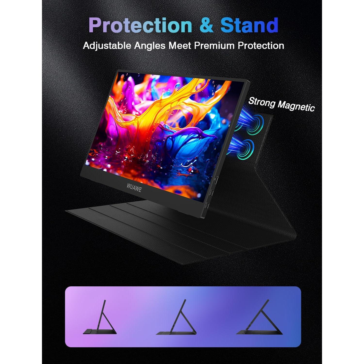 Monitor Portátil WUAWE 14" 1080P USB-C HDMI HDR Freesync