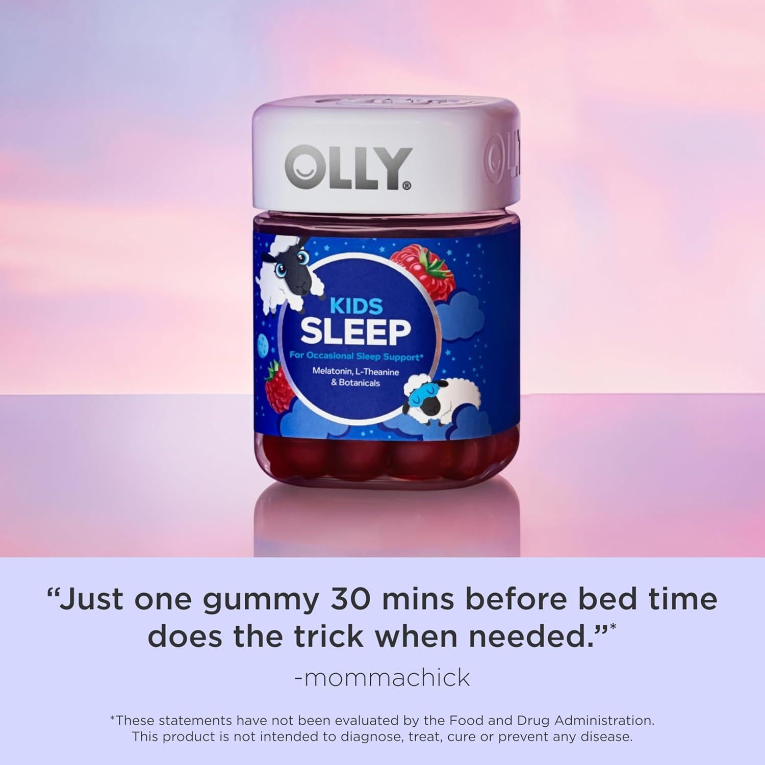 Gominolas OLLY para Dormir Niños 0.5mg Melatonina Frambuesa 50 Unidades