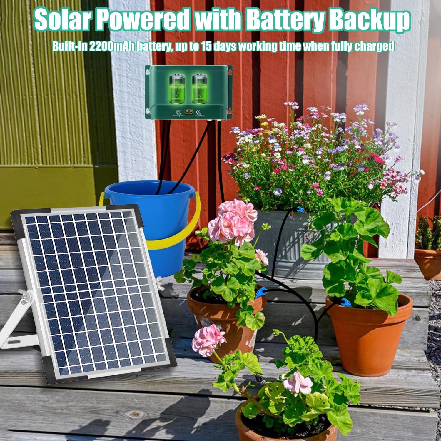 Kit de Riego Solar Automático Lewisia 10W para 50 Plantas