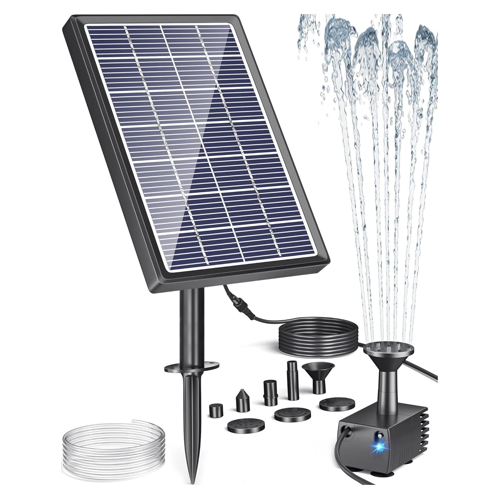 Fuente de Agua Solar Biling 3.5W para Baño de Aves y Jardín