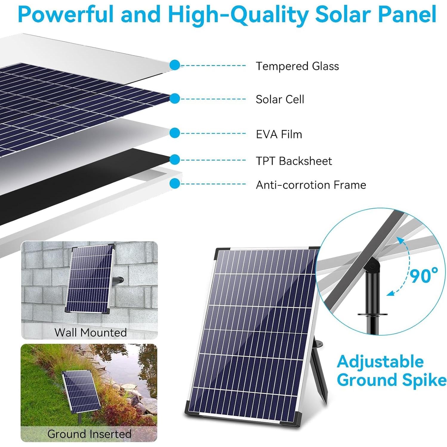 Bomba de Agua Solar POPOSOAP 12W 900 L/h para Estanque y Jardín