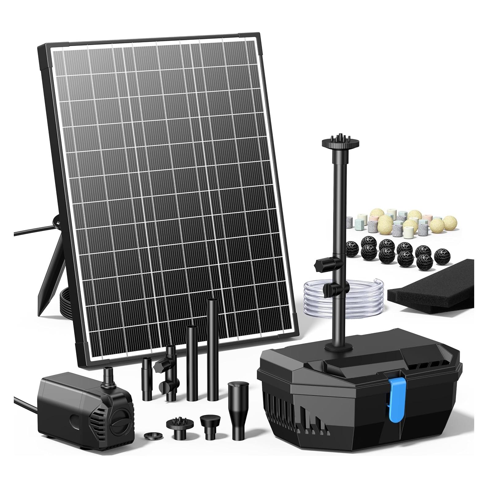 Kit de Fuente de Agua Solar NFESOLAR 20W para Estanque 454-1136L