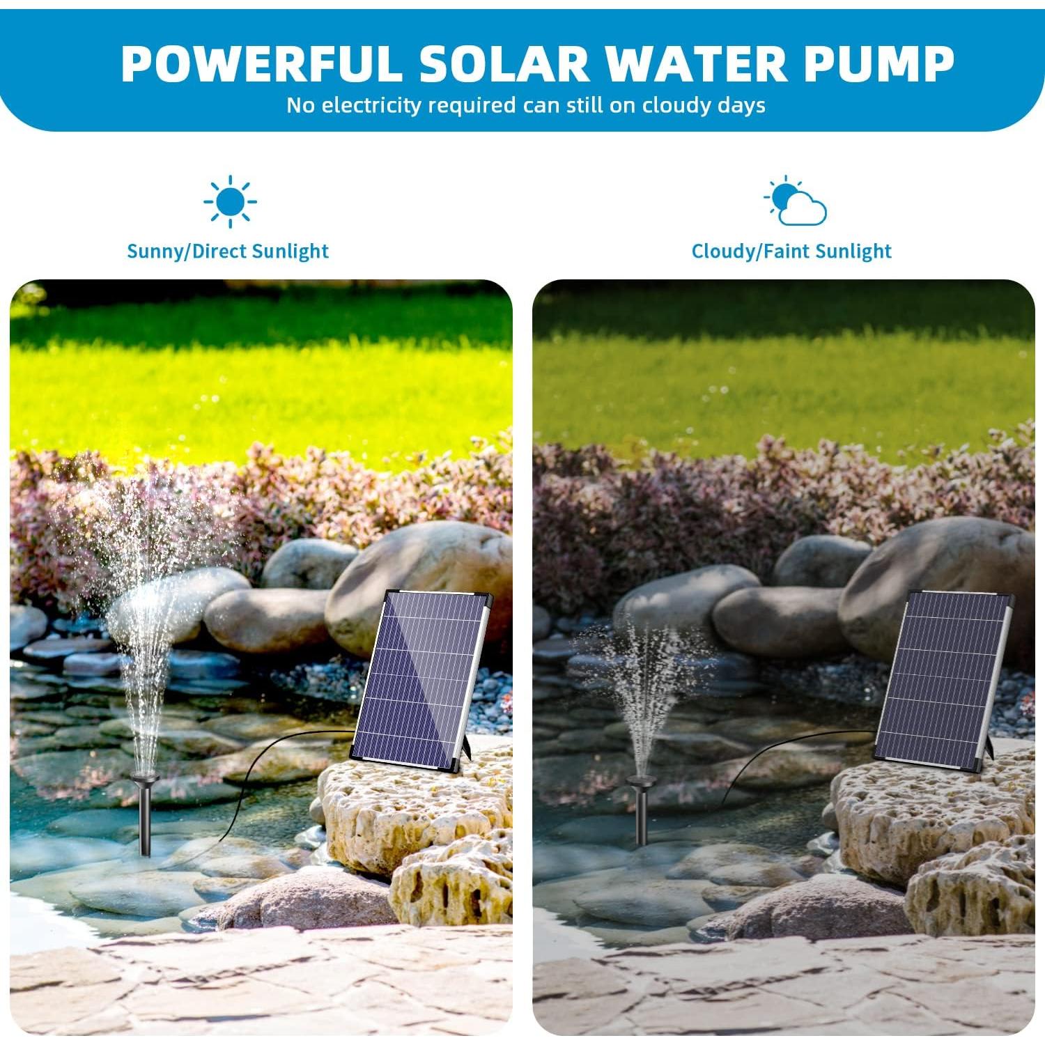 Bomba de Agua Solar POPOSOAP 12W para Jardín y Estanques