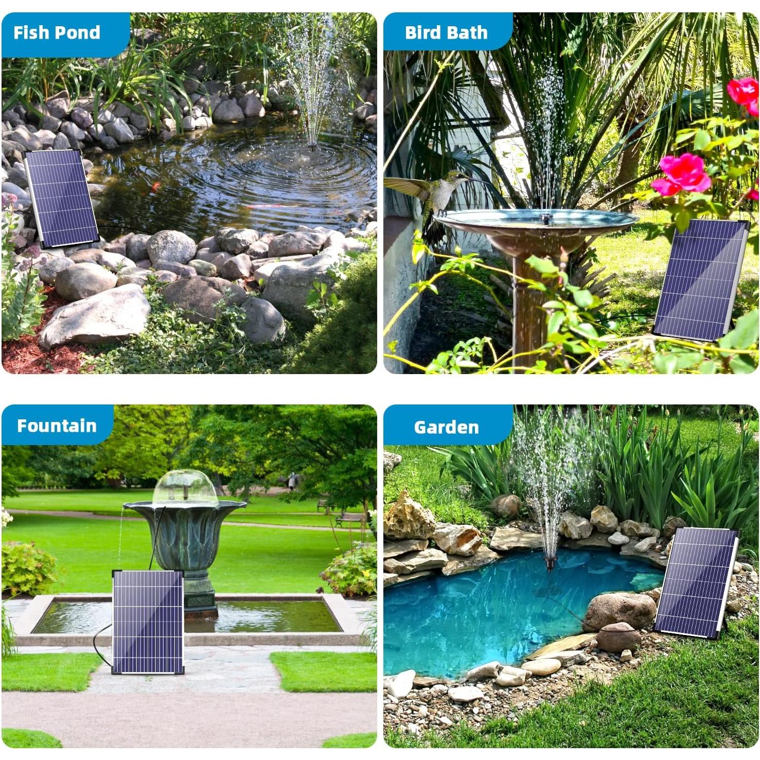 Bomba de Agua Solar POPOSOAP 12W para Jardín y Estanques