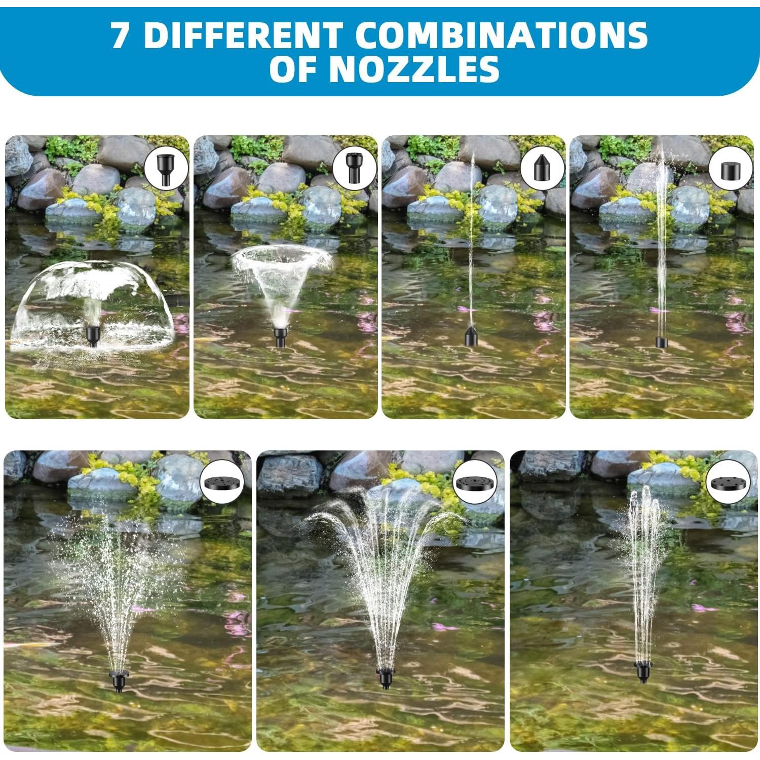 Bomba de Agua Solar POPOSOAP 12W para Jardín y Estanques