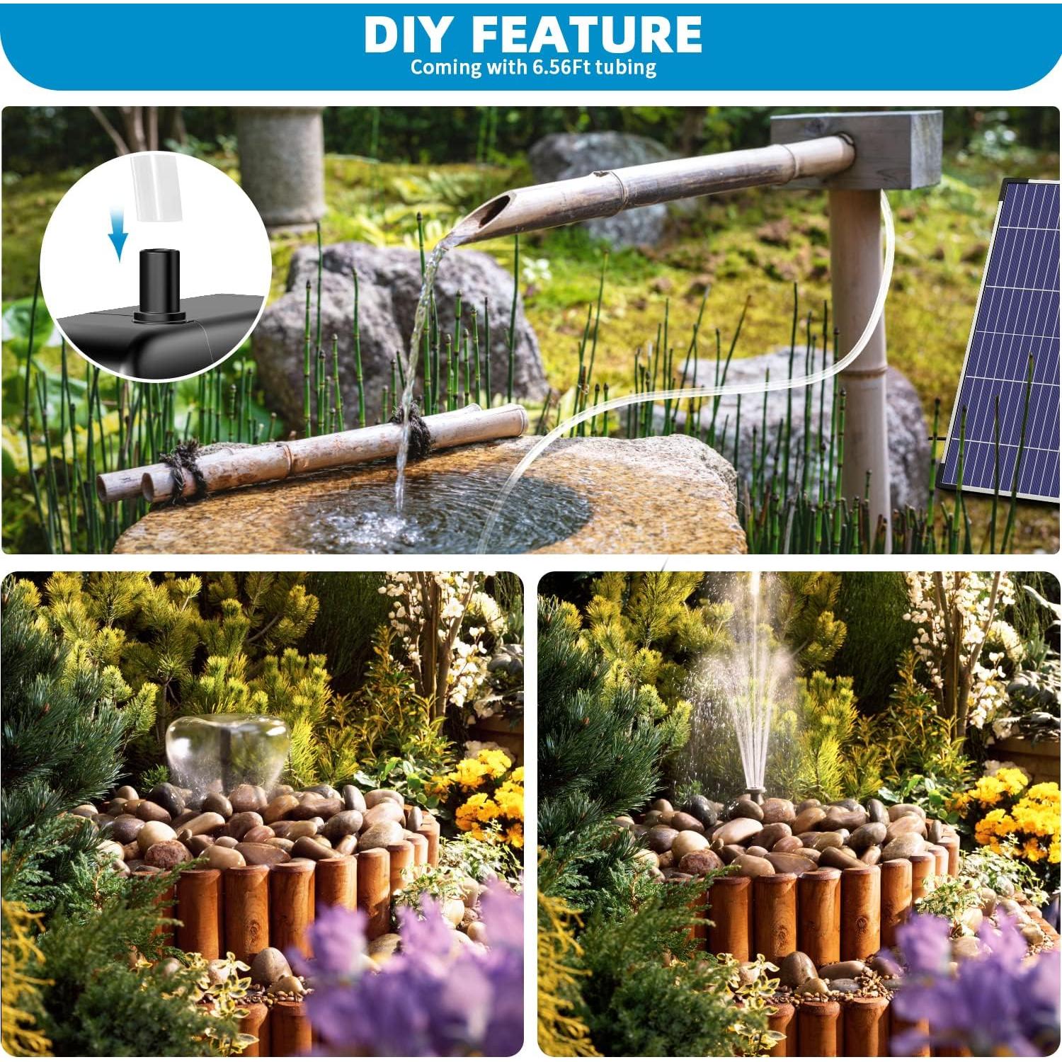 Bomba de Agua Solar POPOSOAP 12W para Jardín y Estanques