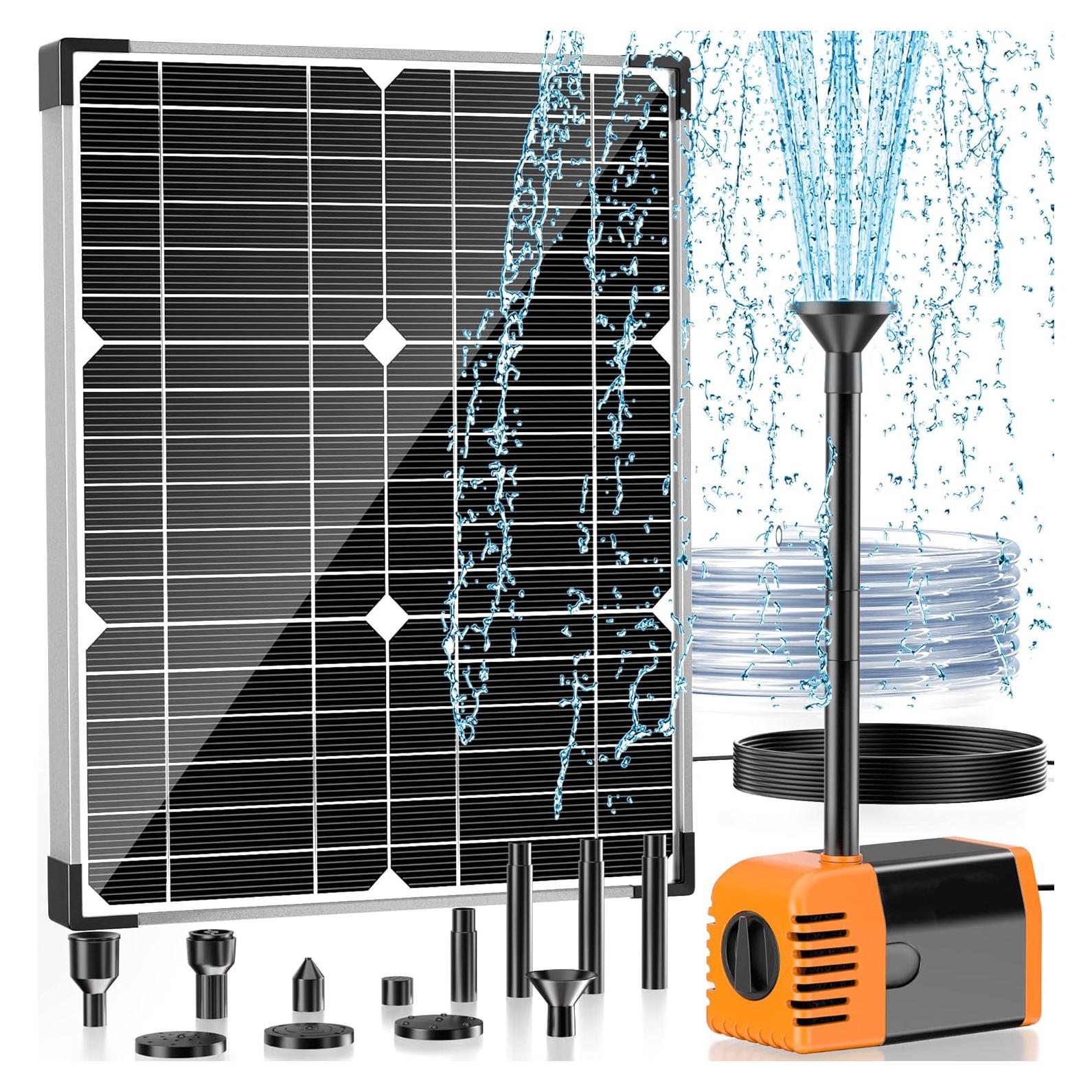 Bomba de Agua Solar 20W POPOSOAP para Estanque y Jardín