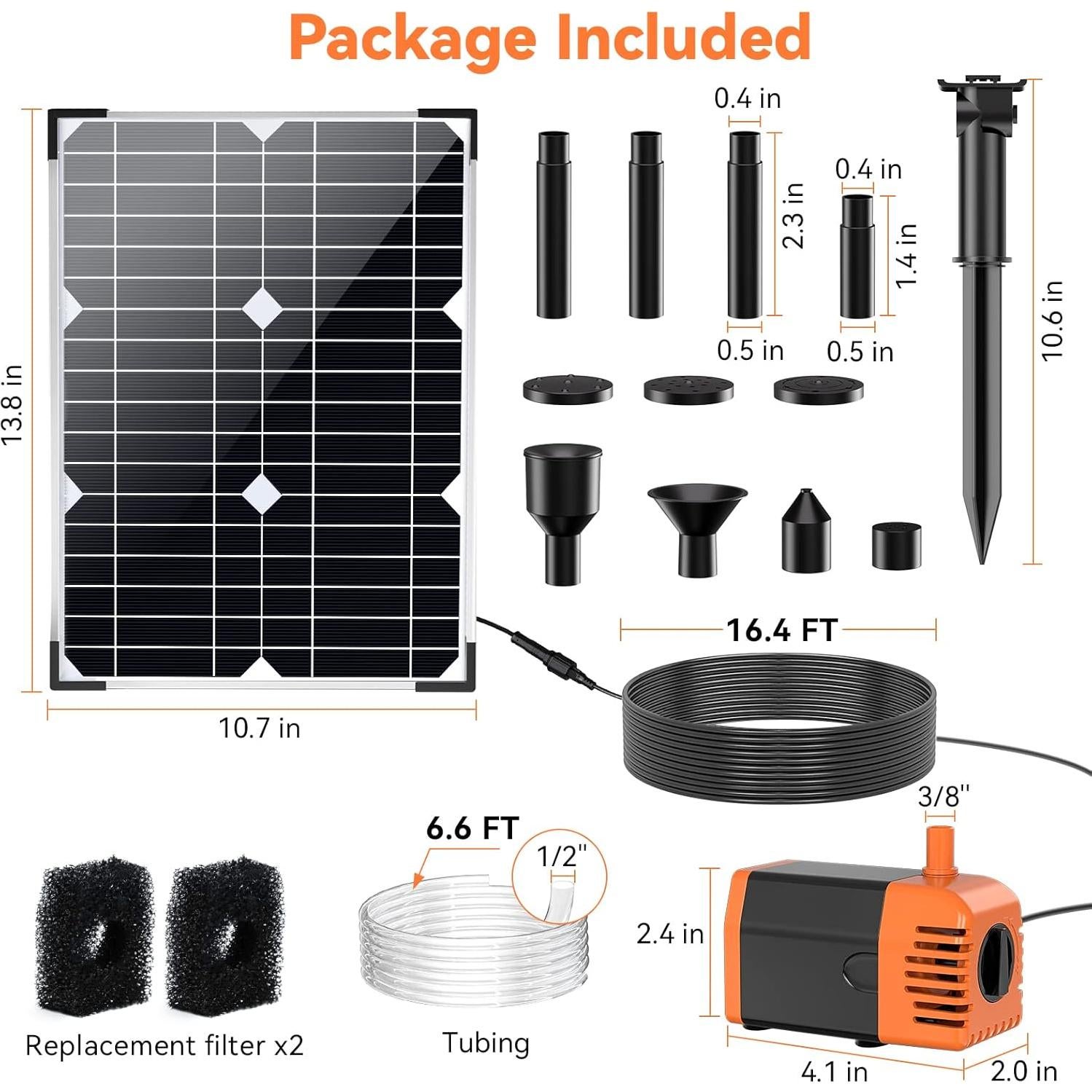 Bomba de Agua Solar 20W POPOSOAP para Estanque y Jardín