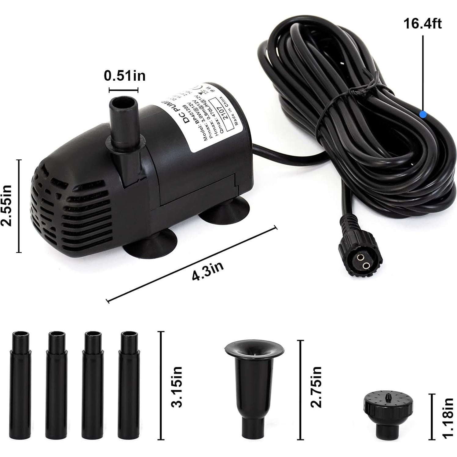 Bomba de Agua Solar ECO-WORTHY 12W 196 GPH para Estanque