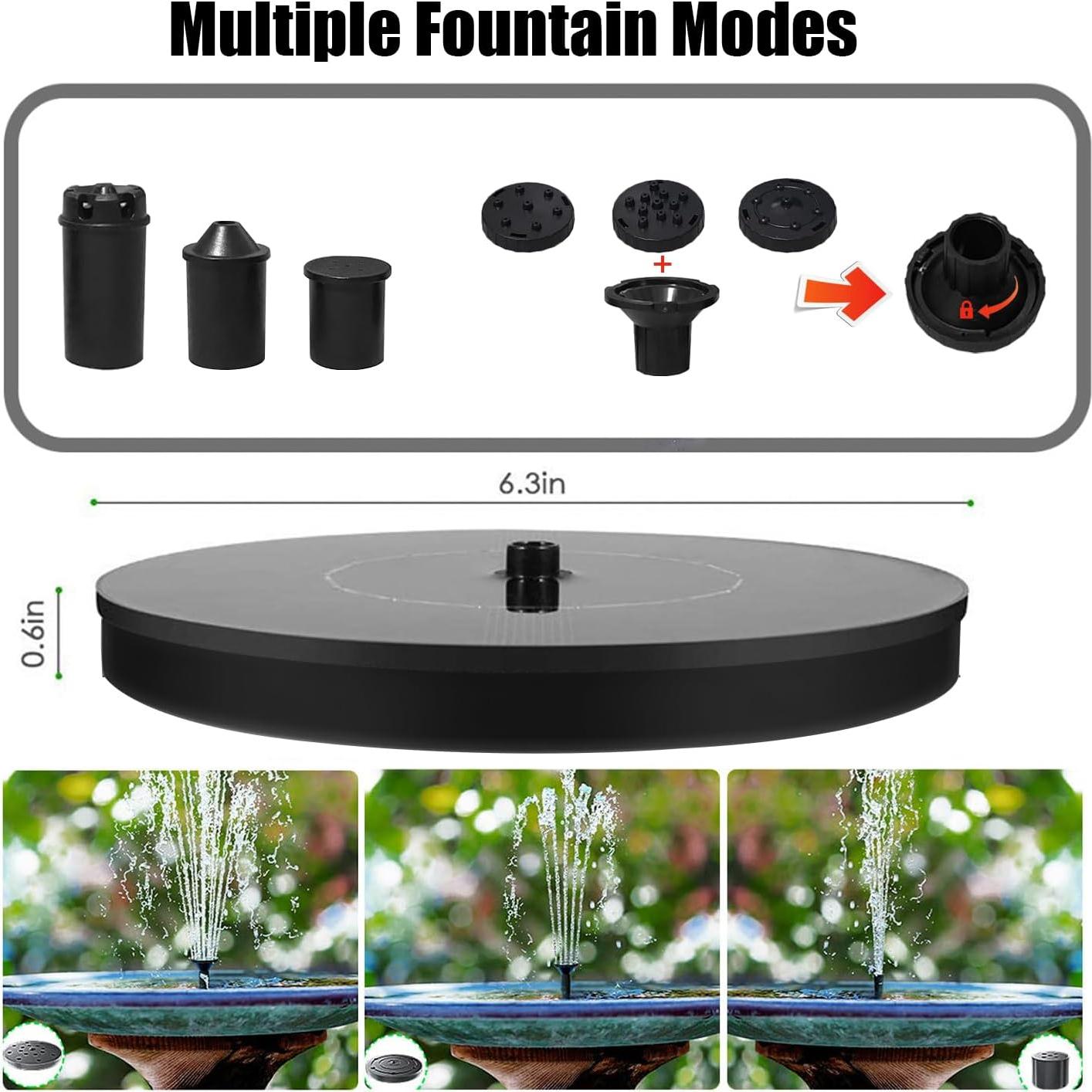 Fuente Solar para Baño de Pájaros Eskopily 1.4W con 6 Boquillas