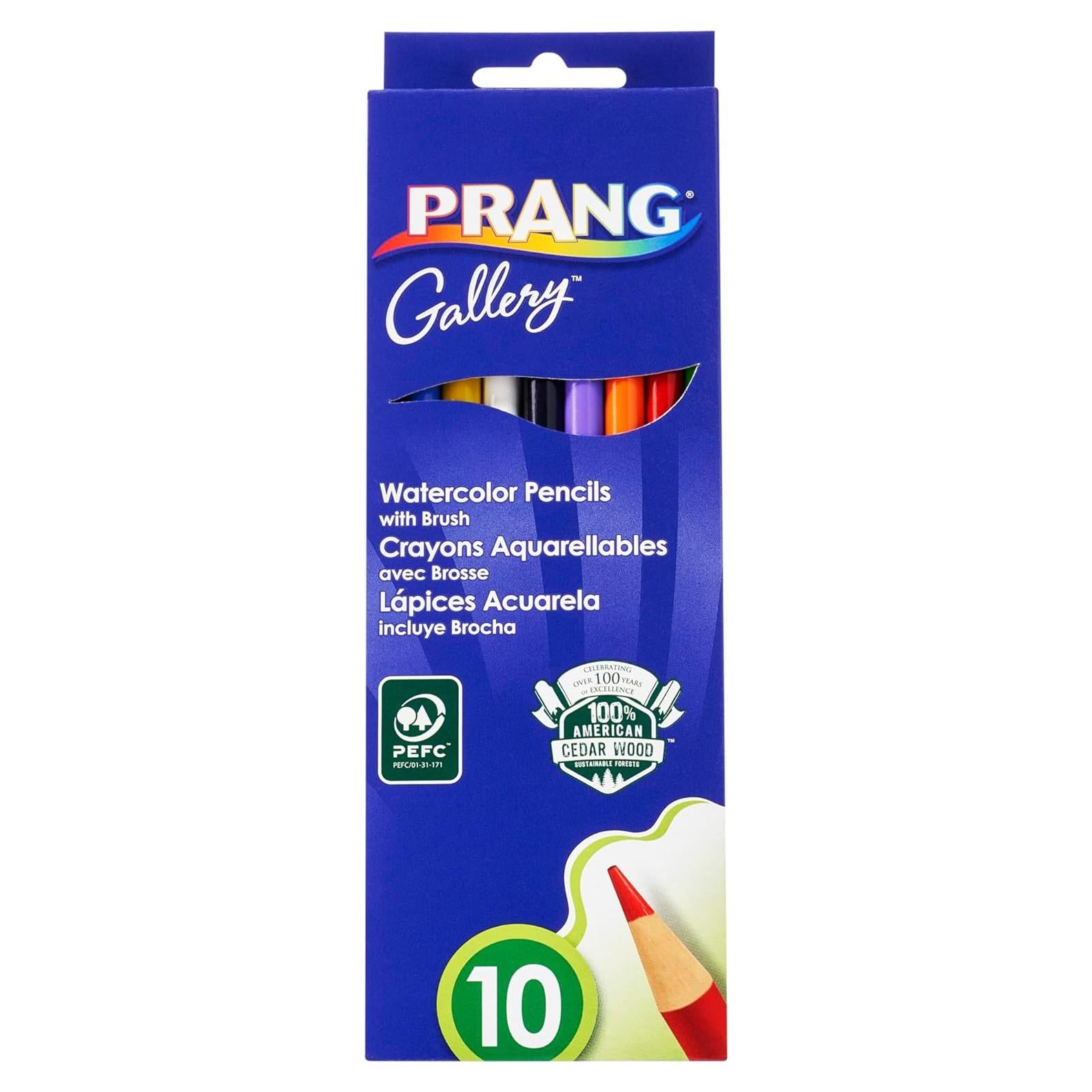 Lápices de colores acuarelables Prang 10 unidades con pincel