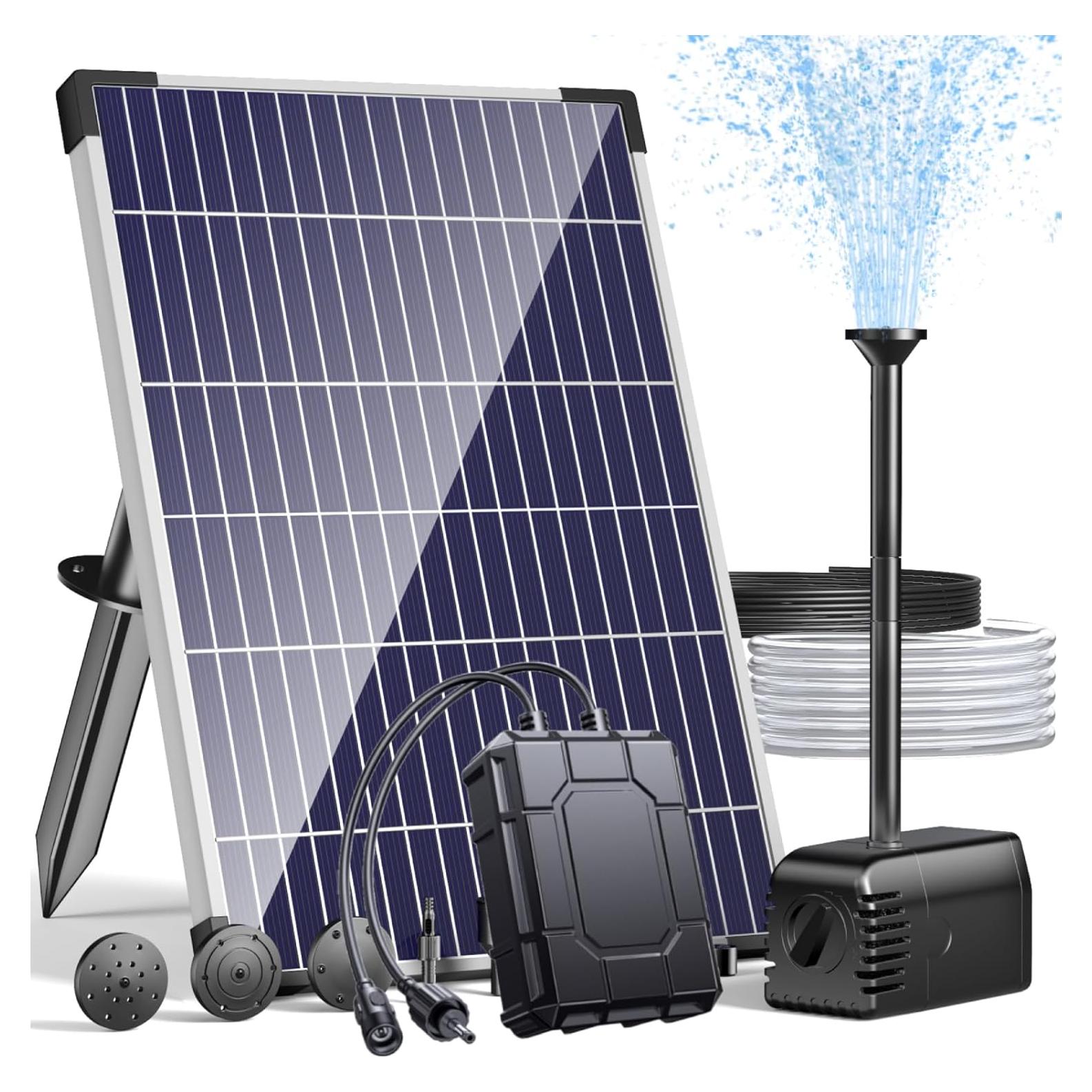 Bomba de Fuente Solar POPOSOAP 12W con Batería 2200mAh