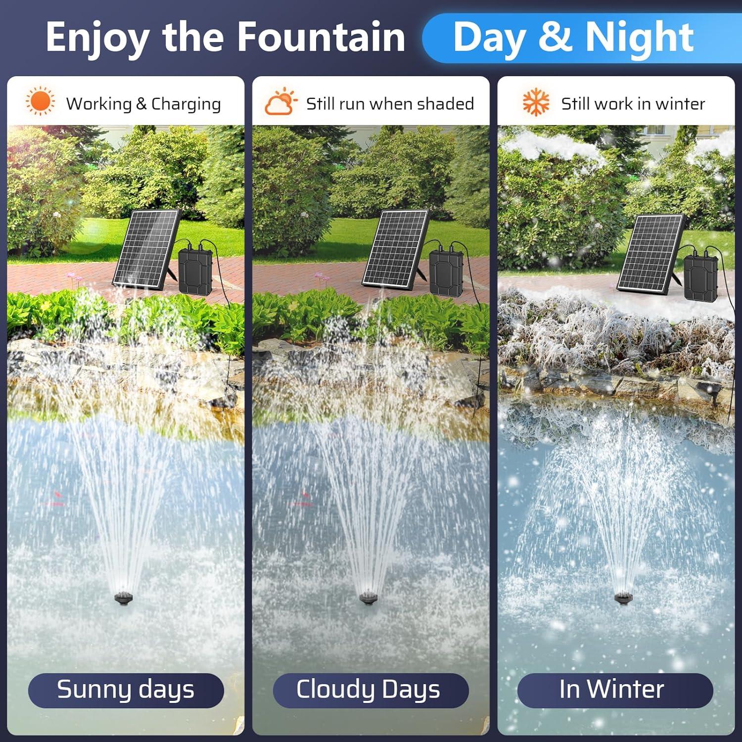 Bomba de Fuente Solar POPOSOAP 12W con Batería 2200mAh