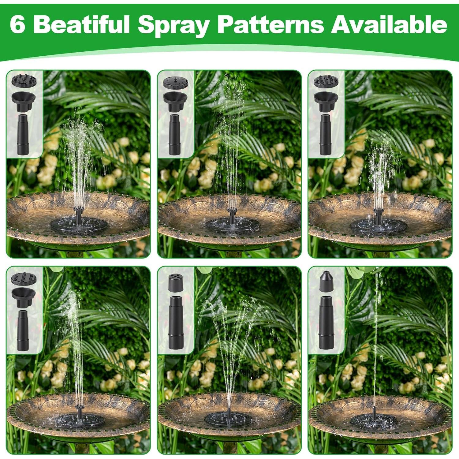 Saillong Bomba de Fuente Solar para Baño de Aves 2.5W - 2 Paquetes