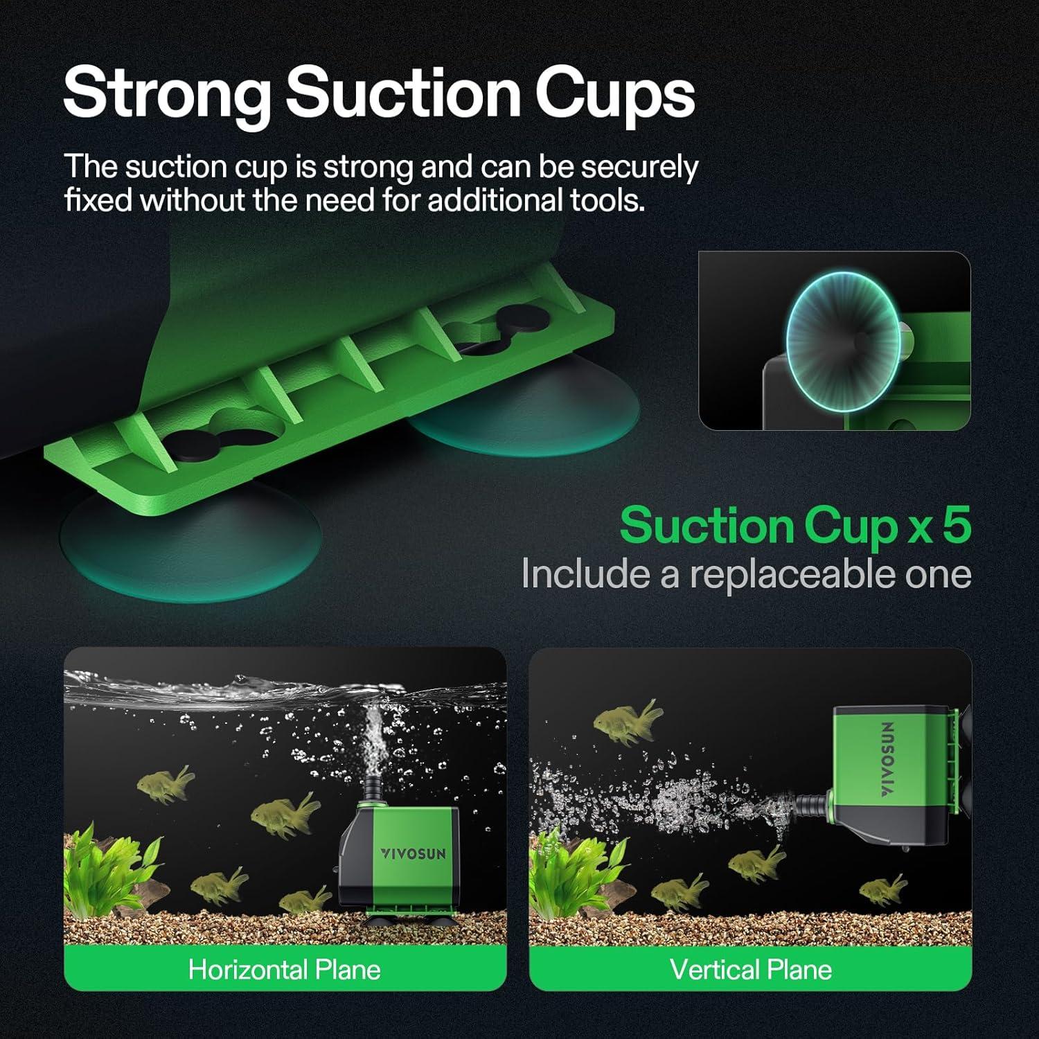 Bomba Sumergible VIVOSUN 800GPH 3000L/h 24W Solar con Panel