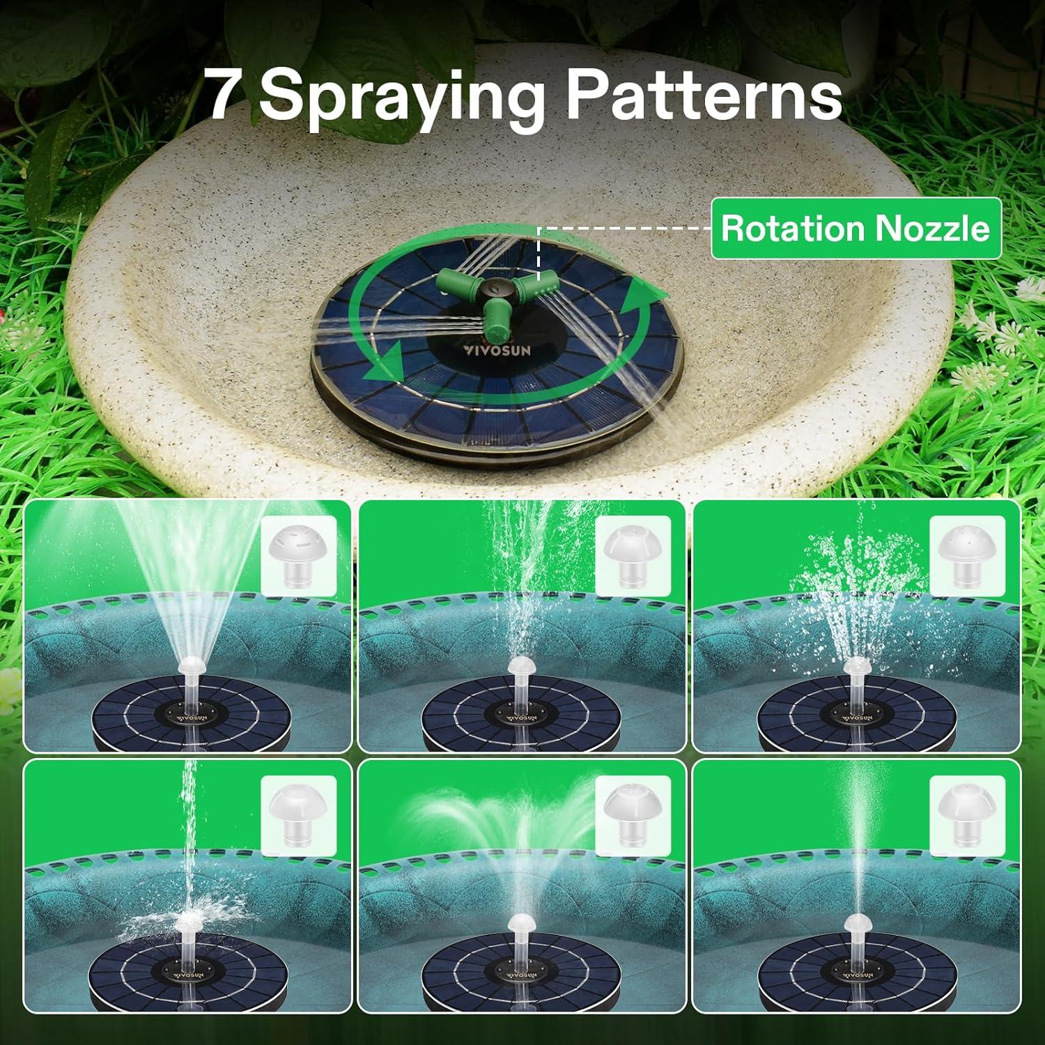 Bomba Sumergible VIVOSUN 800GPH 3000L/h 24W Solar con Panel