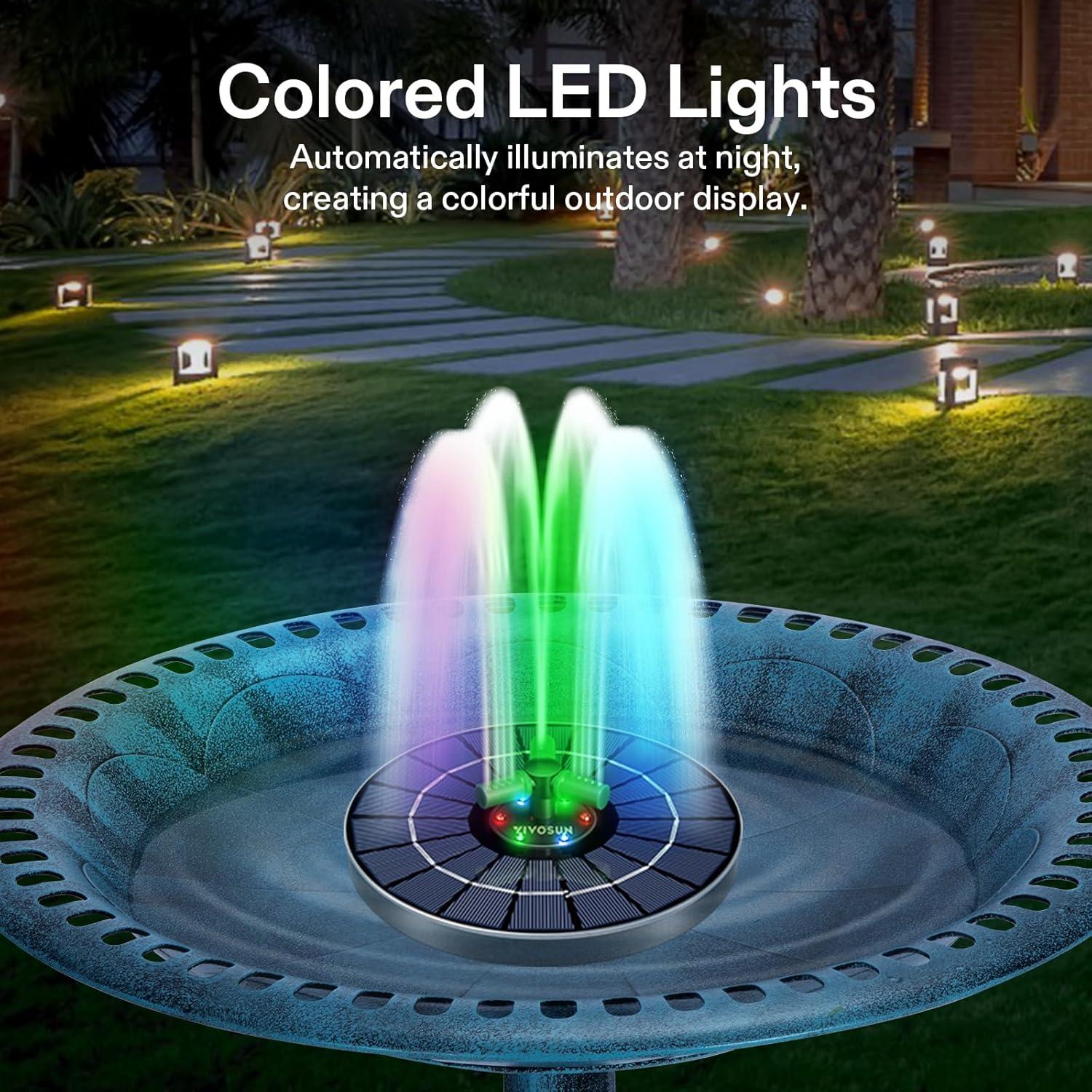 Bomba Sumergible VIVOSUN 800GPH 3000L/h 24W Solar con Panel