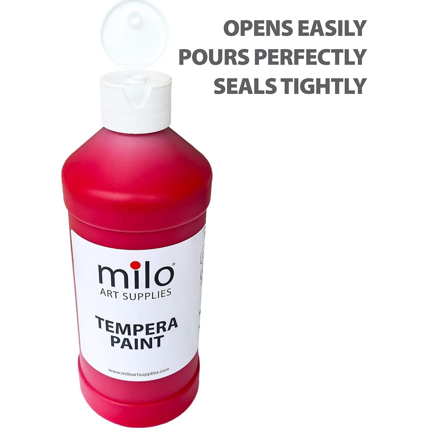 Set de Pintura Tempera Milo 8 Colores 480 ml Botellas