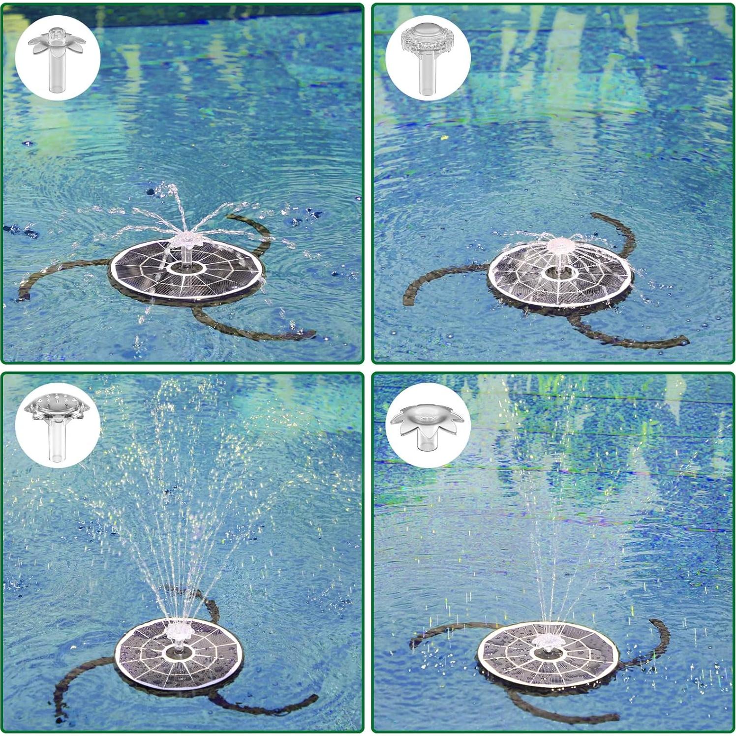 Fuente de Agua Solar AISITIN 3.7W con Soporte y Boquillas