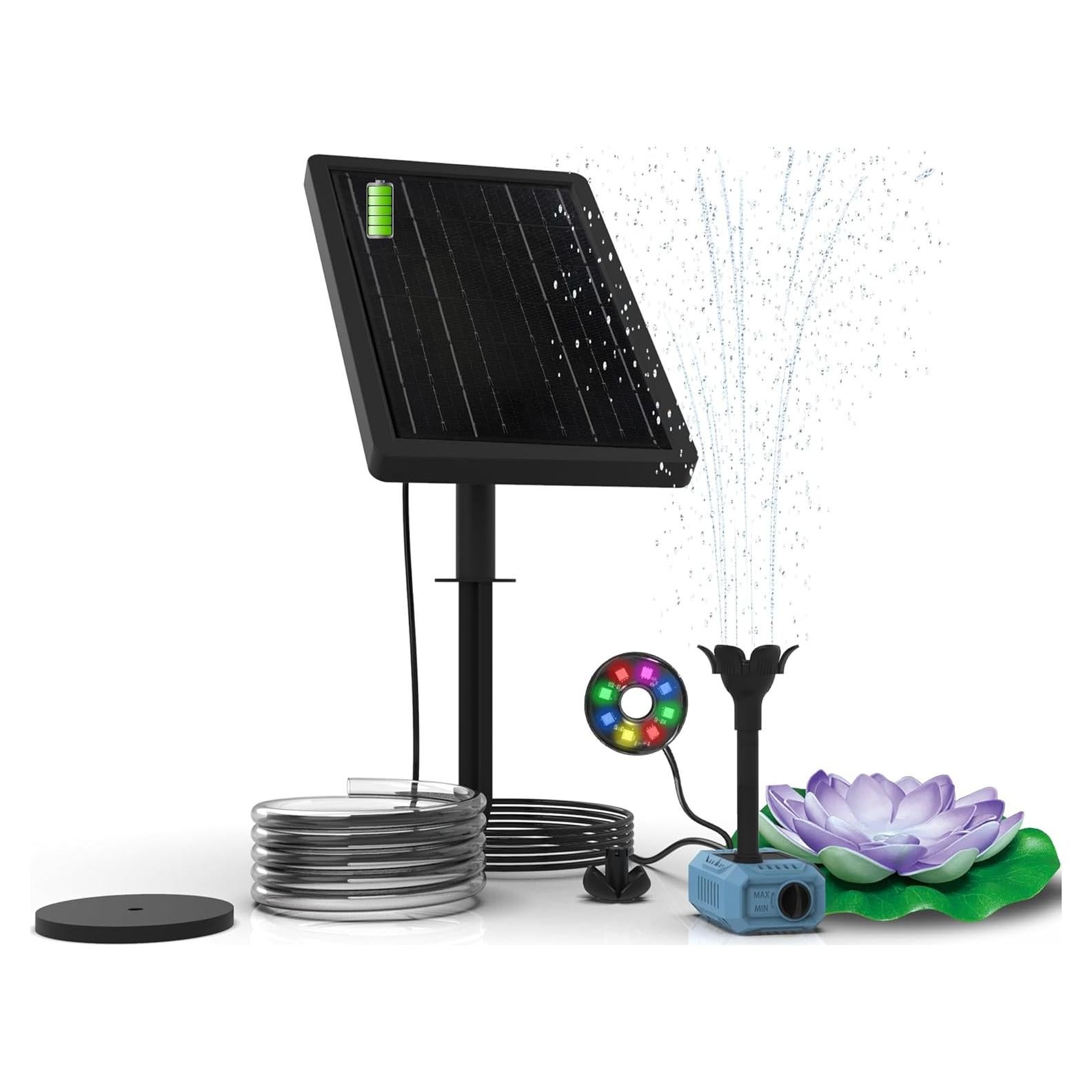 Bomba de Fuente Solar SOLAVATO con Batería 4400mA y Luz RGB