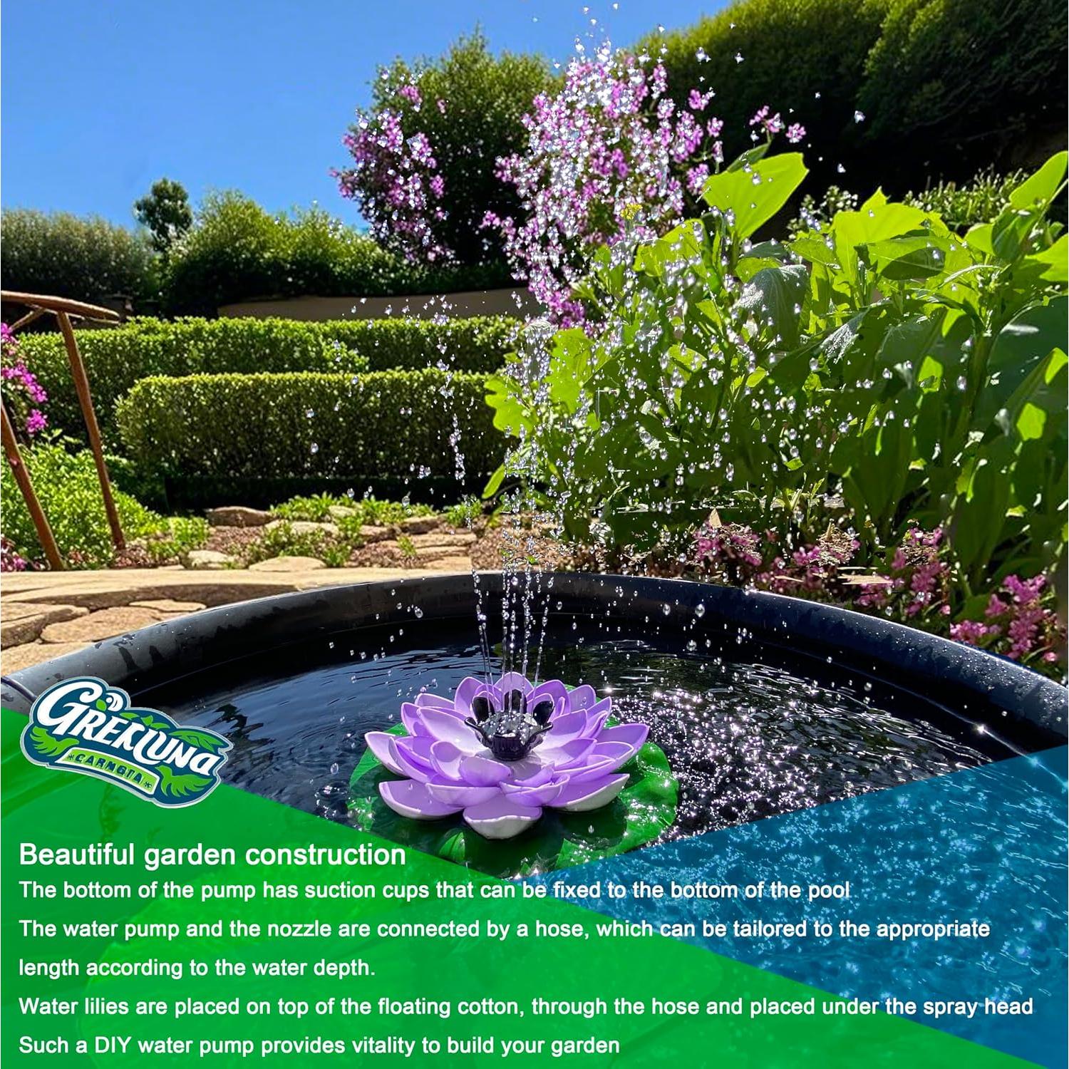 Bomba de Fuente Solar SOLAVATO con Batería 4400mA y Luz RGB