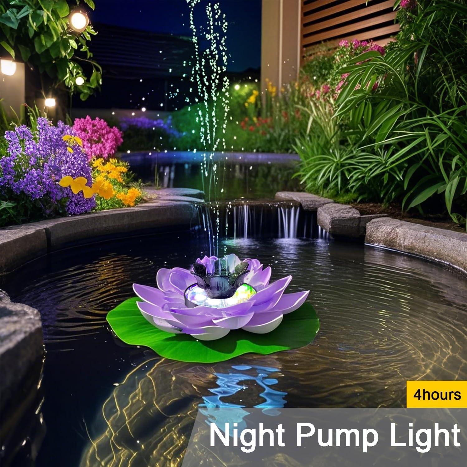 Bomba de Fuente Solar SOLAVATO con Batería 4400mA y Luz RGB