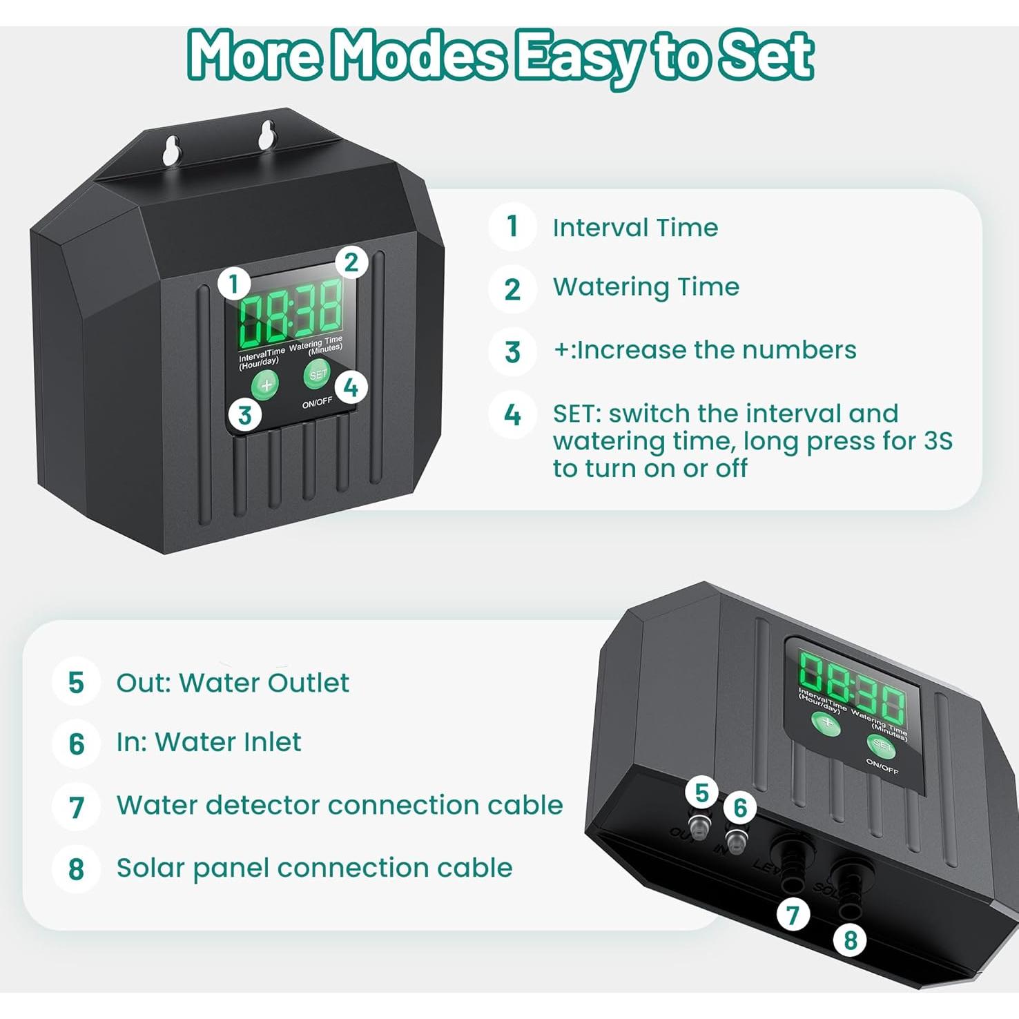 Sistema de Riego por Goteo Solar Biling 3W y Bomba 3.5W