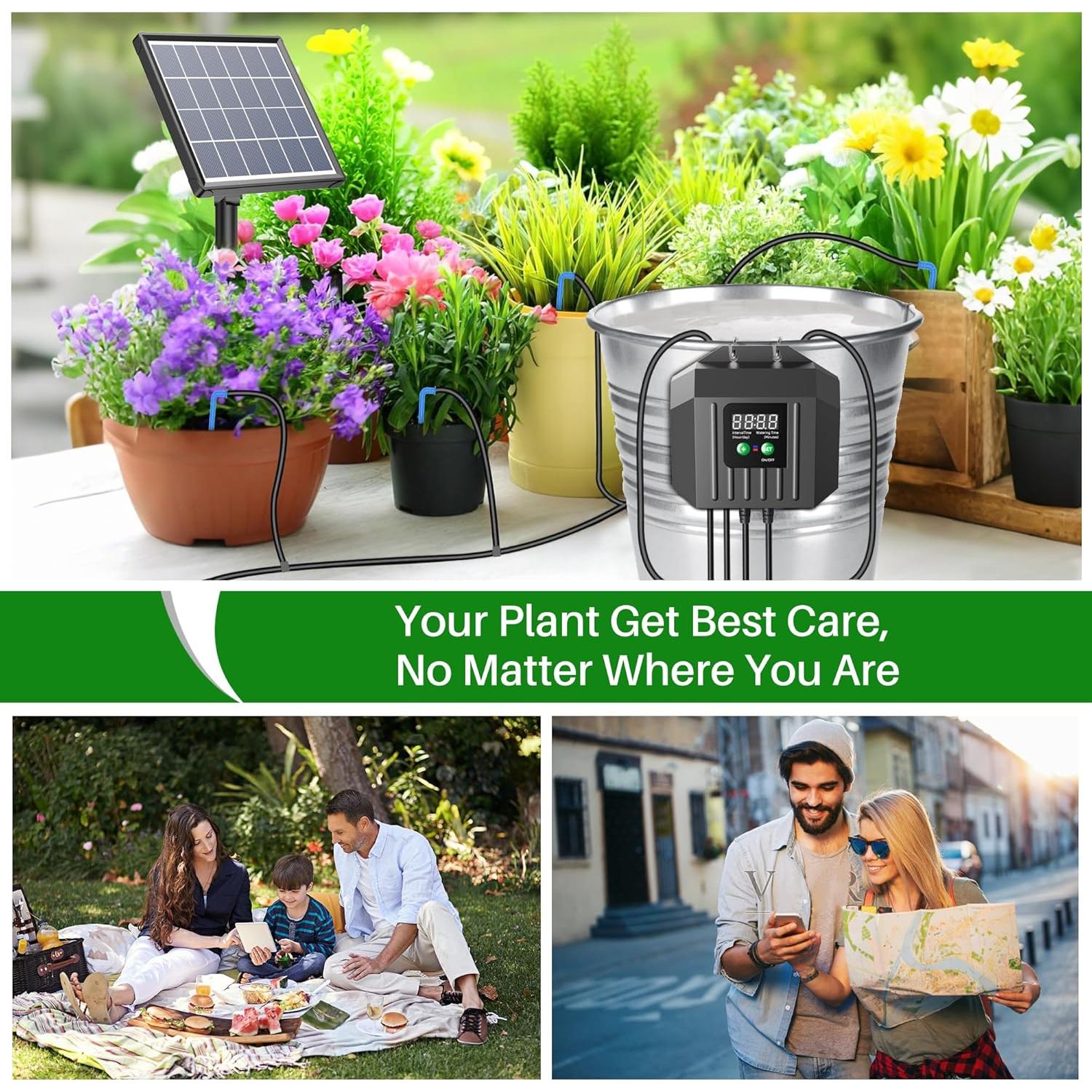 Sistema de Riego por Goteo Solar Biling 3W y Bomba 3.5W