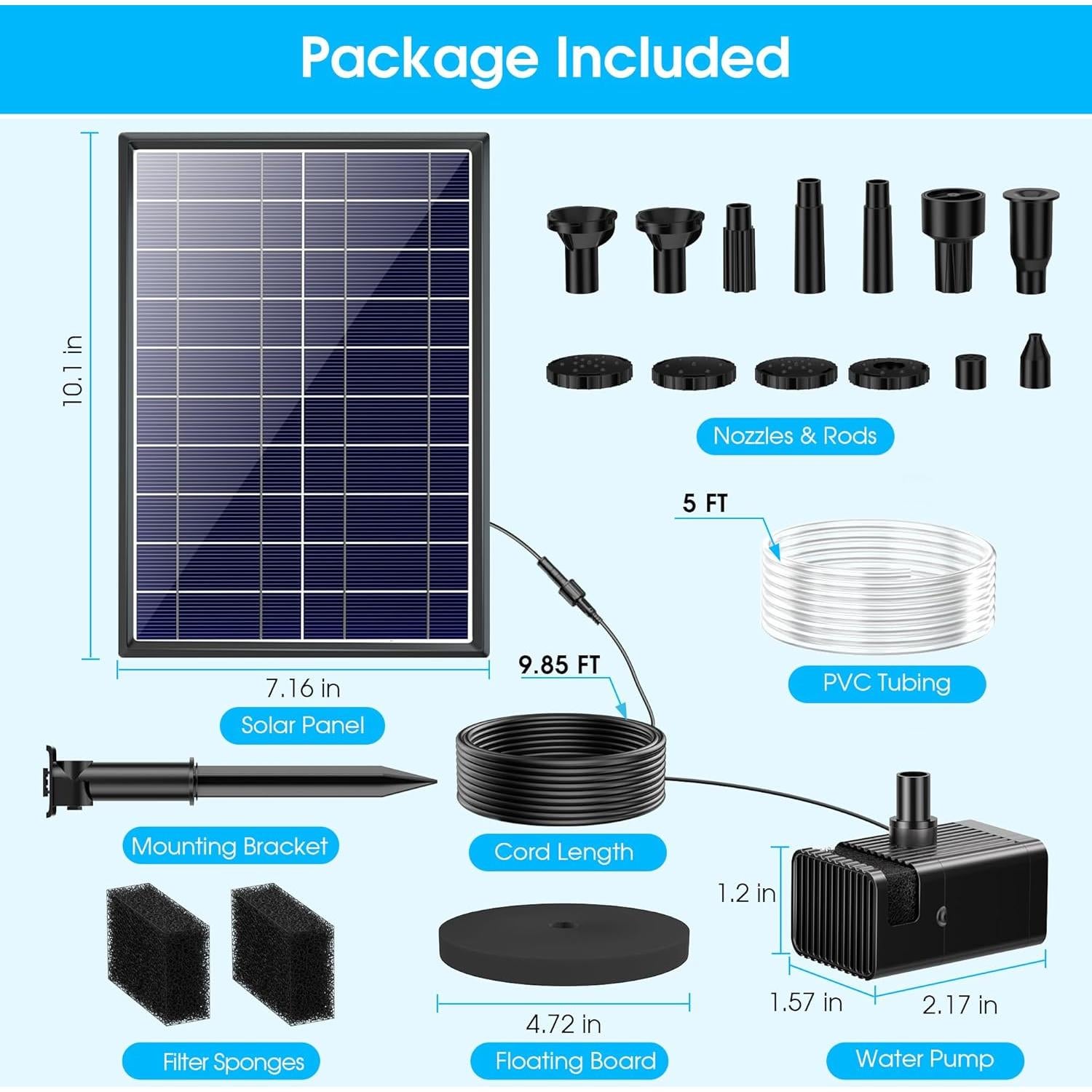 Sistema de Riego Solar Automático Biling 8W con Batería 3600mAh