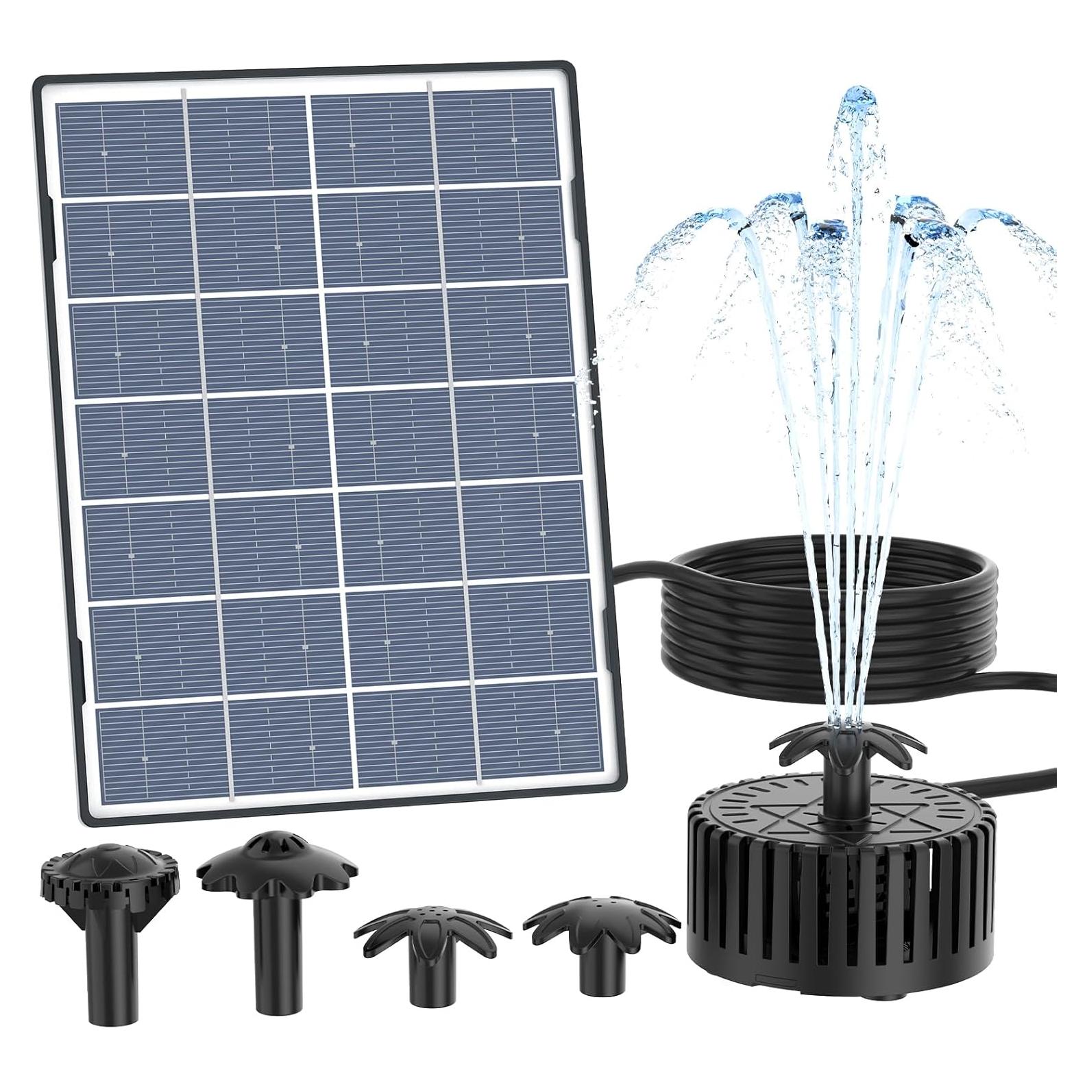 Bomba de Fuente Solar AISITIN 4.5W con Panel de Vidrio 17.5x13cm