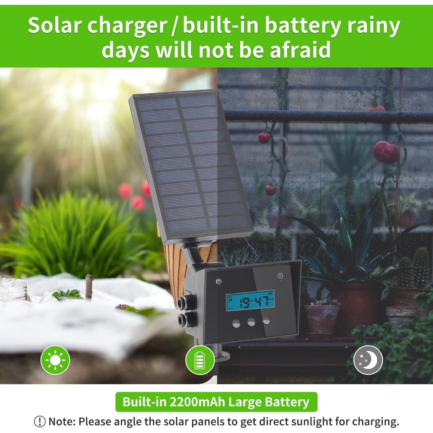 Sistema de Riego por Goteo Solar RUNWUSHENG con Pantalla LCD