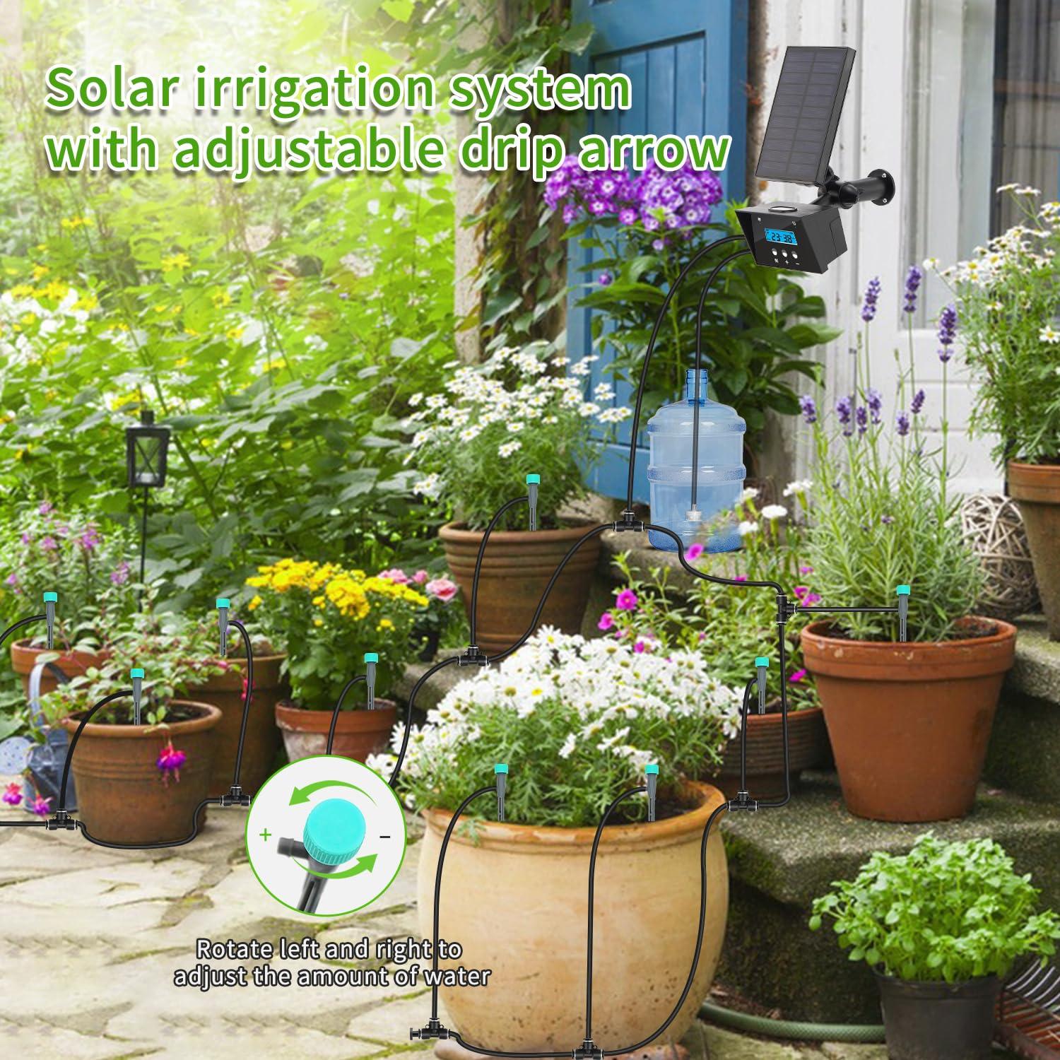 Sistema de Riego por Goteo Solar RUNWUSHENG con Pantalla LCD